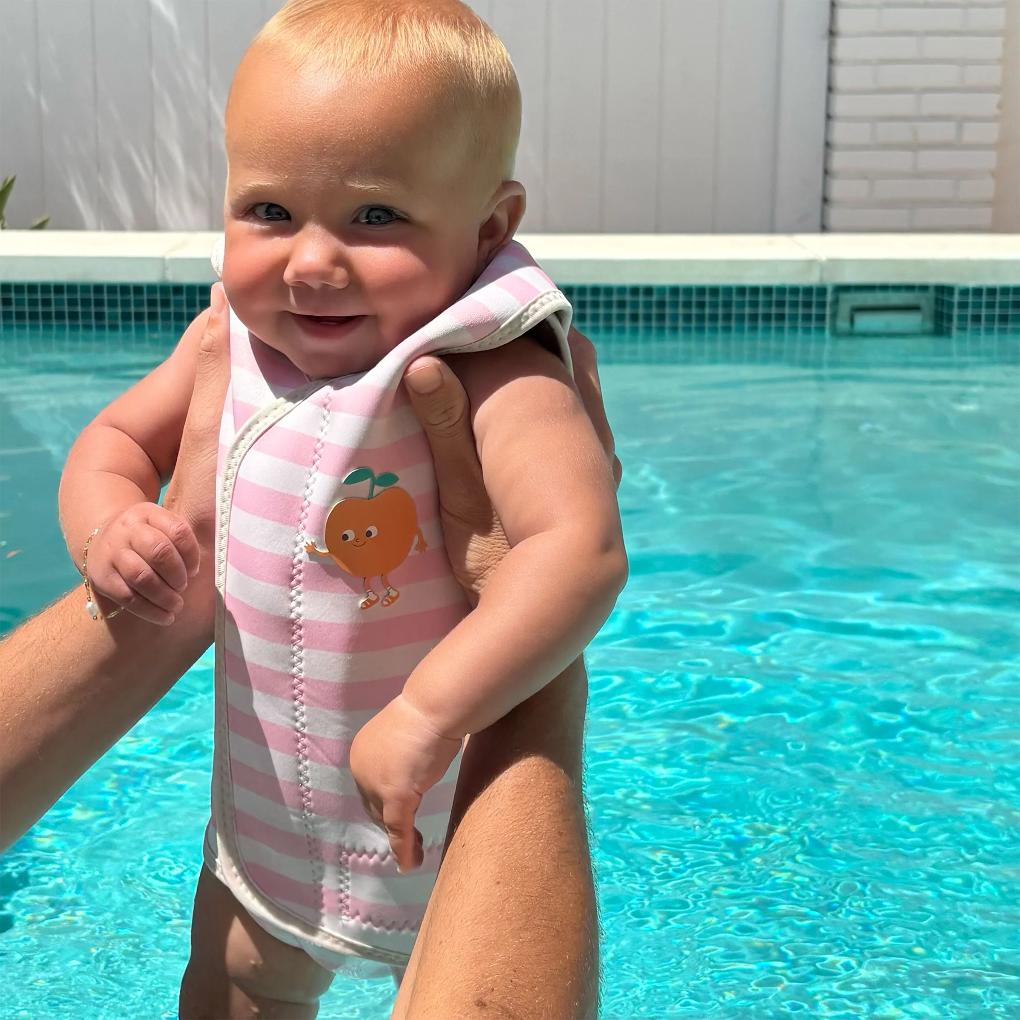 Baby Wetsuit - Poppy the Peach Pink Stripe - Image 4