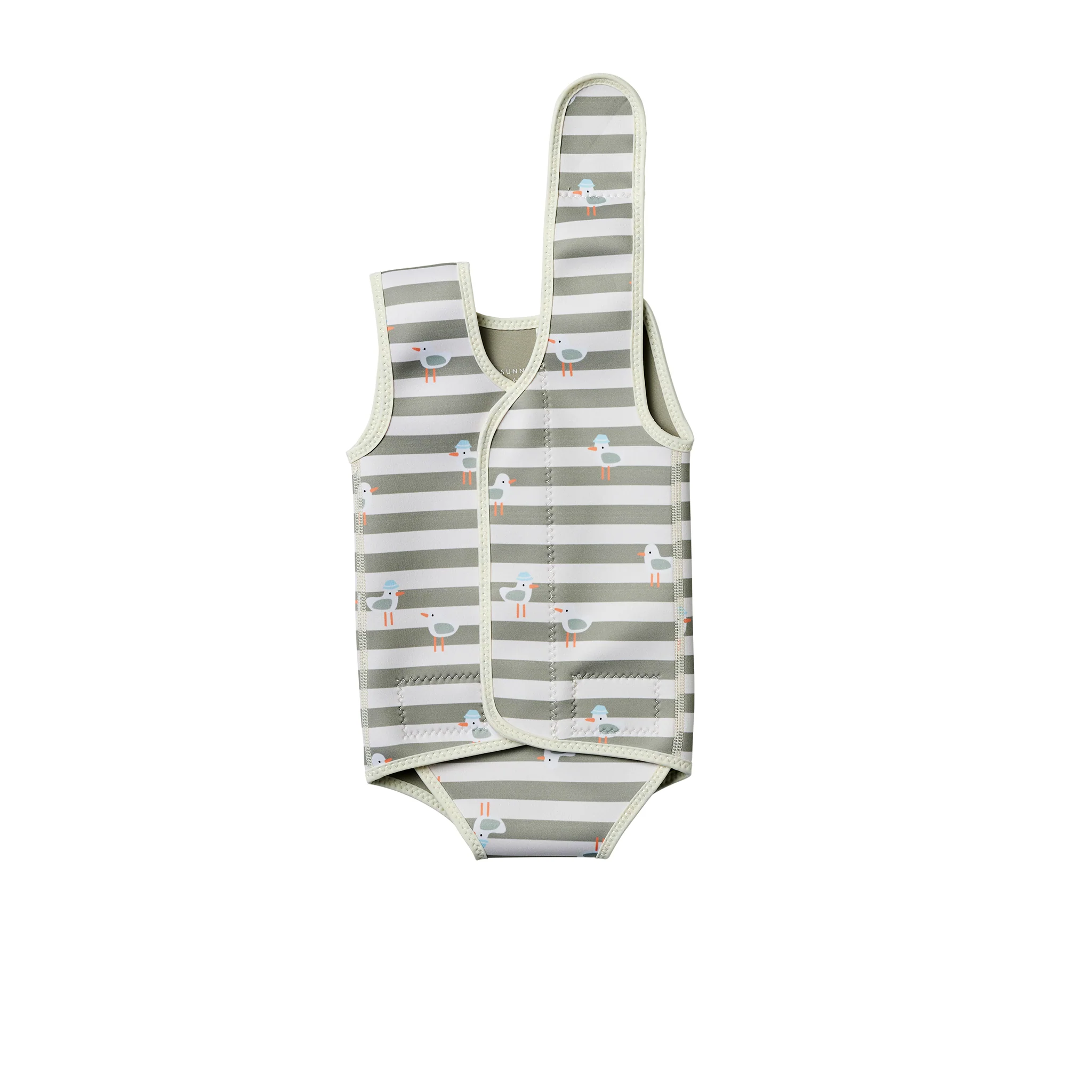 Baby Wetsuit - Sammy the Seagull Green Stripe - Image 6