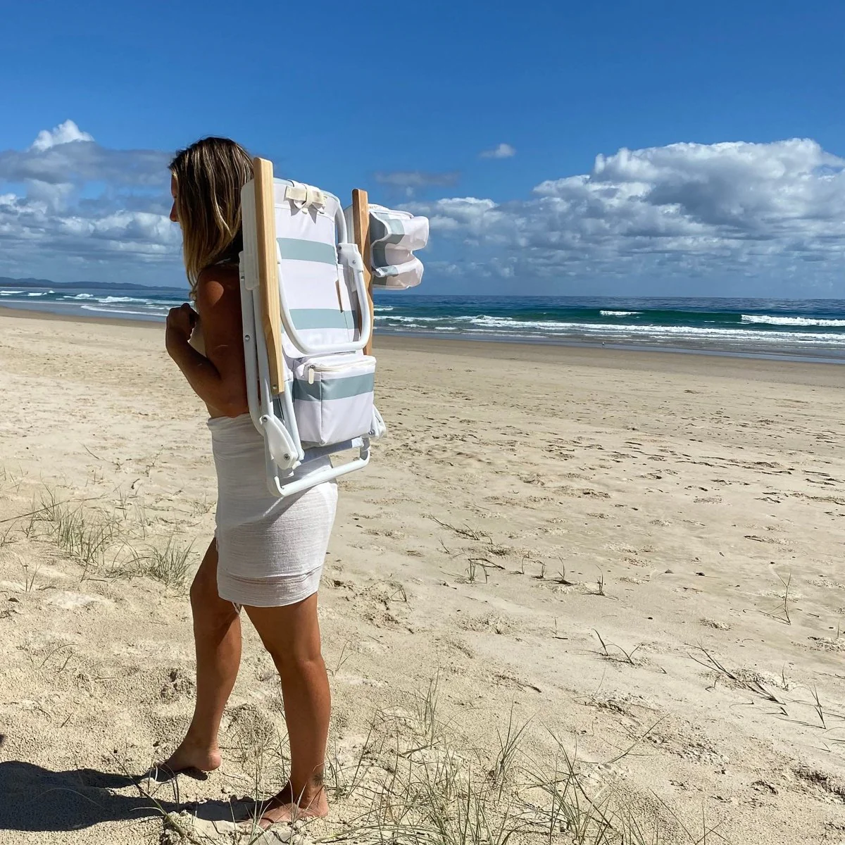 Beach Chair Deluxe - La Palma Sage Stripe - Image 3