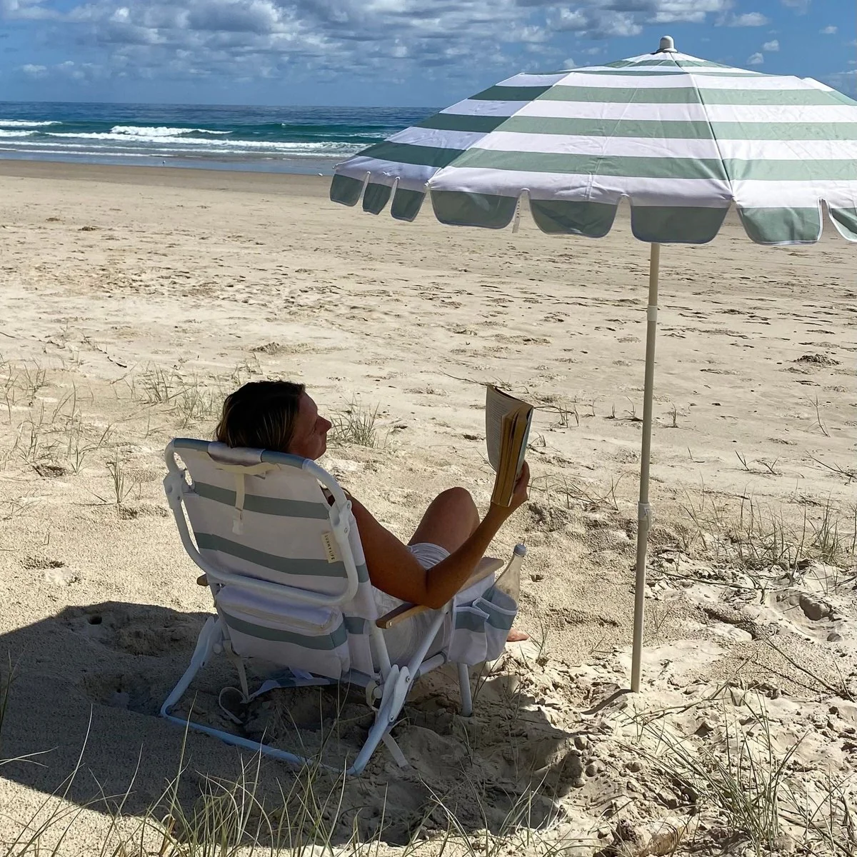 Beach Chair Deluxe - La Palma Sage Stripe - Image 6