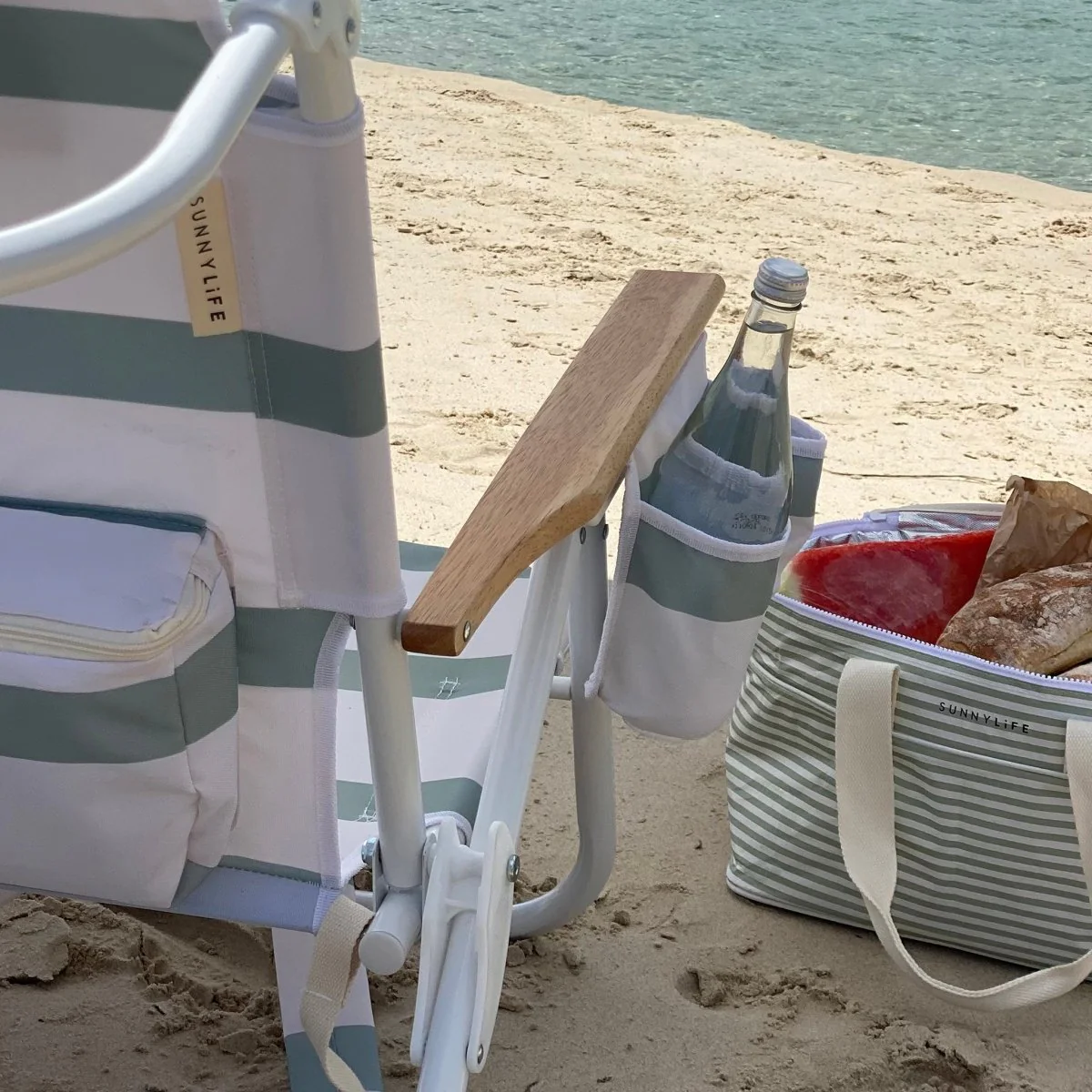 Beach Chair Deluxe - La Palma Sage Stripe - Image 7