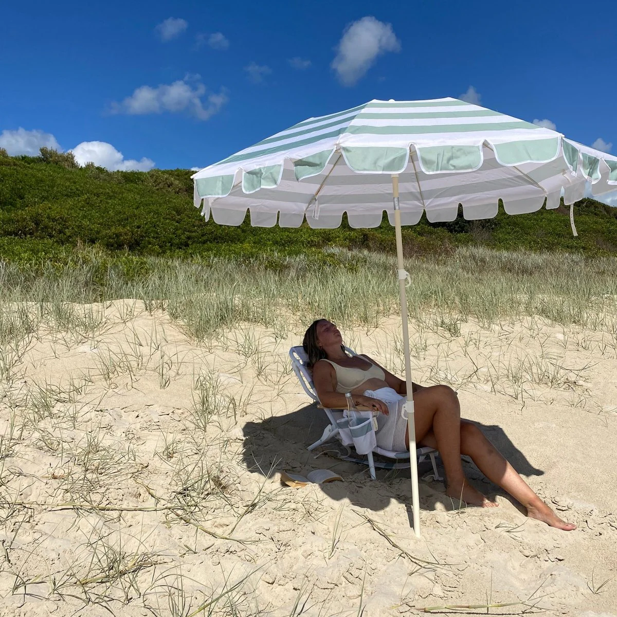 Beach Chair Deluxe - La Palma Sage Stripe - Image 8