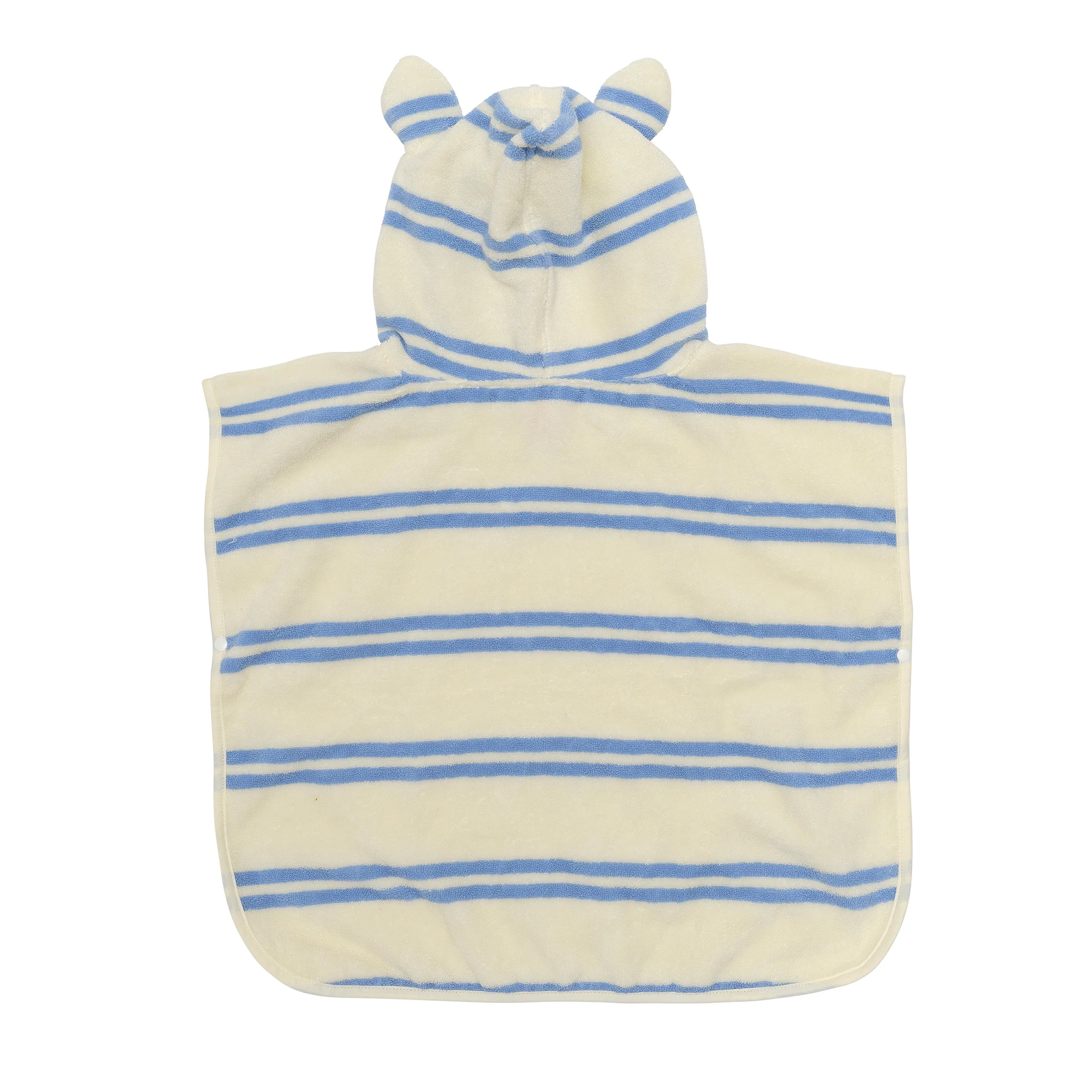 Kids Beach Poncho Towel - Sammy the Seagull Blue Stripe - Image 6