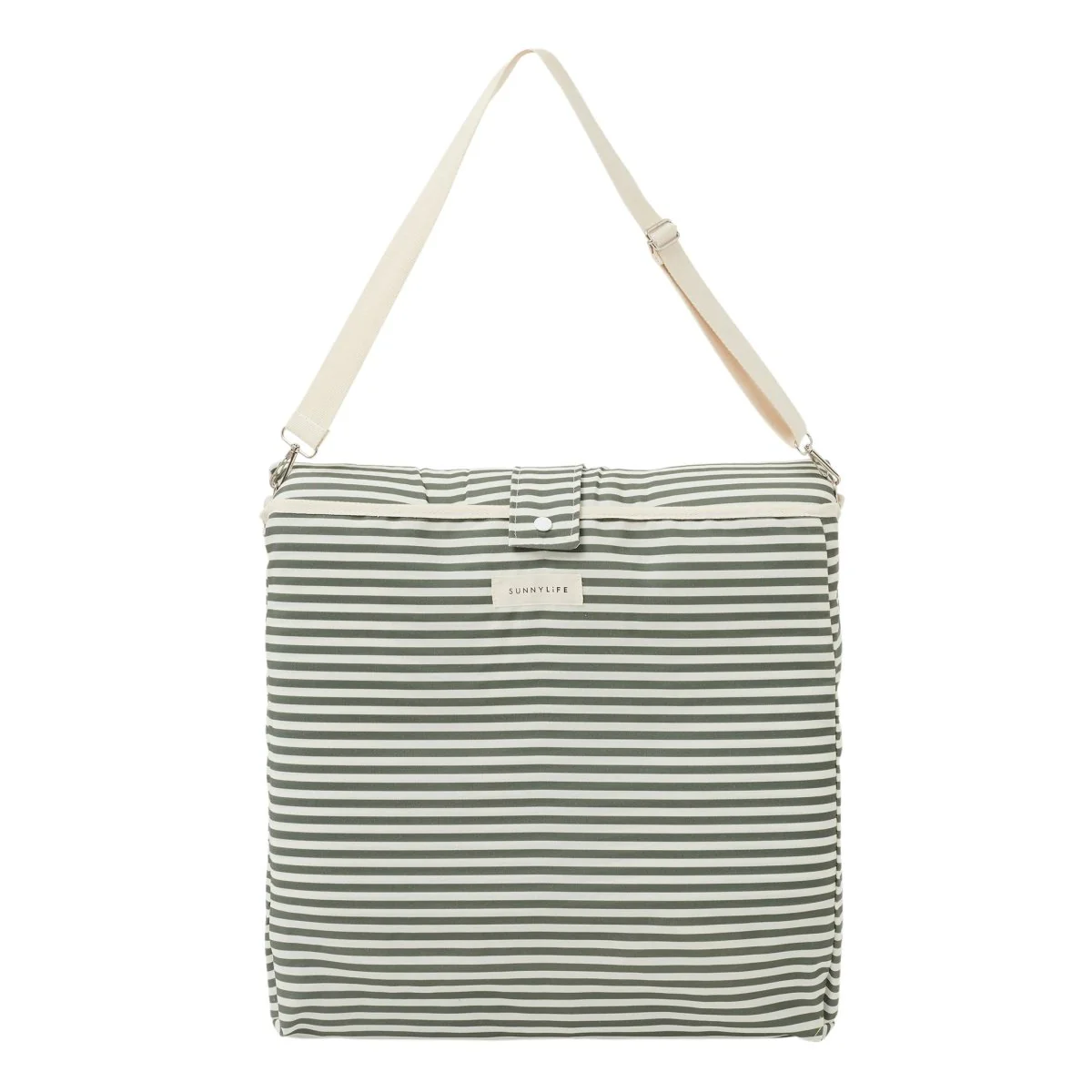 Reclining Beach Chair - The Vacay Olive Stripe - Image 6