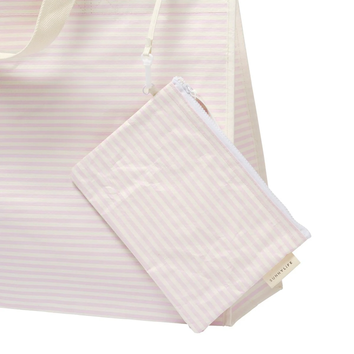 Carryall Beach Bag - Lazy Days Pink Stripe - Image 6