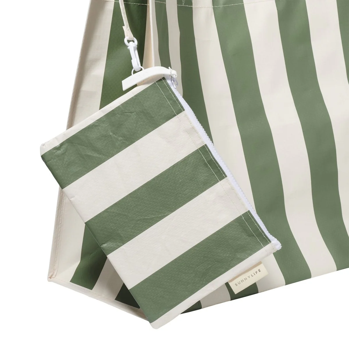 Carryall Beach Bag - The Vacay Olive Stripe - Image 7