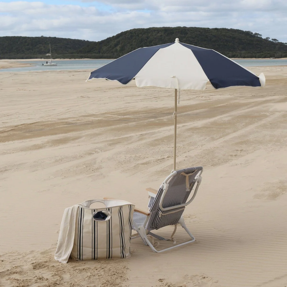 Compact Beach Umbrella - Marine Stripe - Image 4