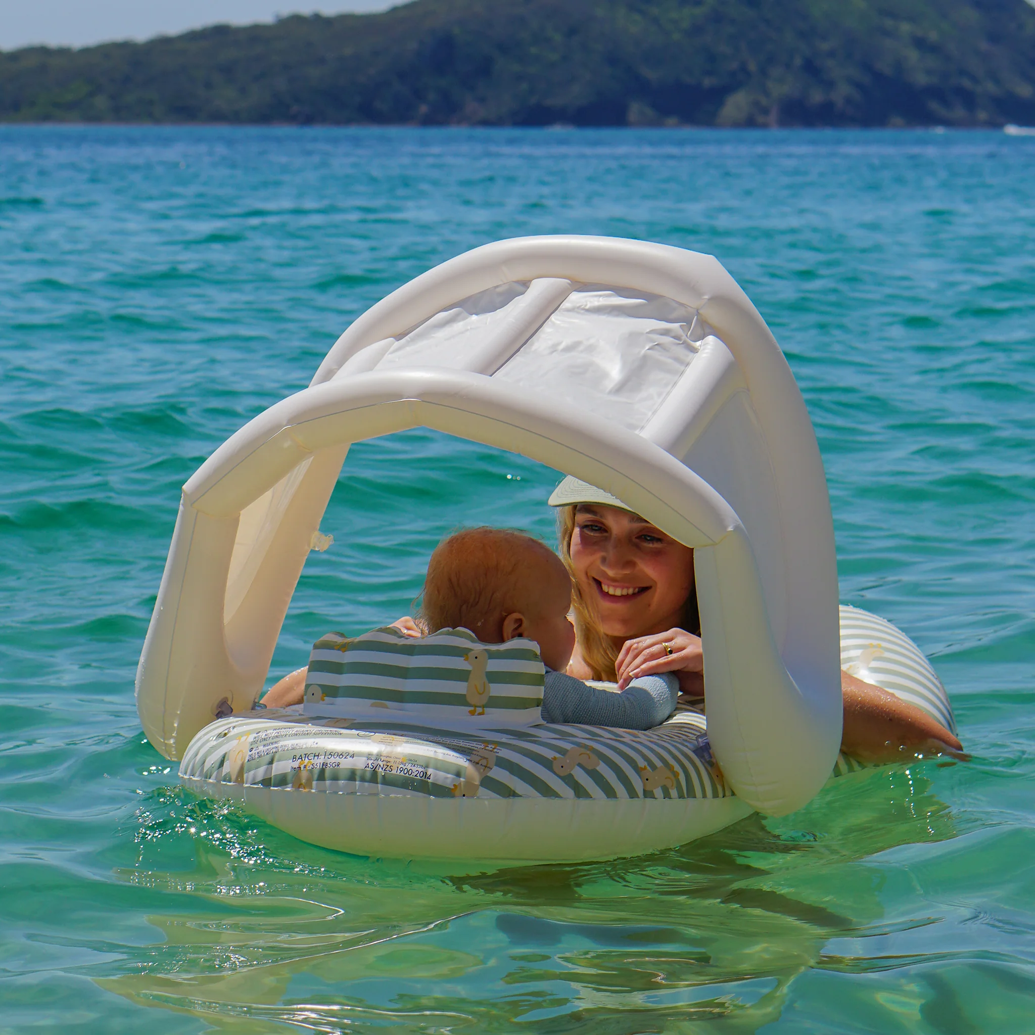 Float Together Baby Seat - Duck Sage Stripe - Image 4