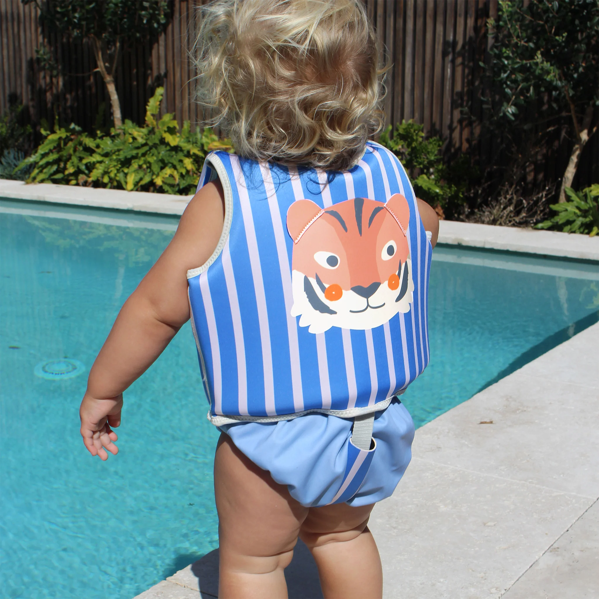 Kids Swim Vest 1-2 - Tino the Tiger Blue - Image 2