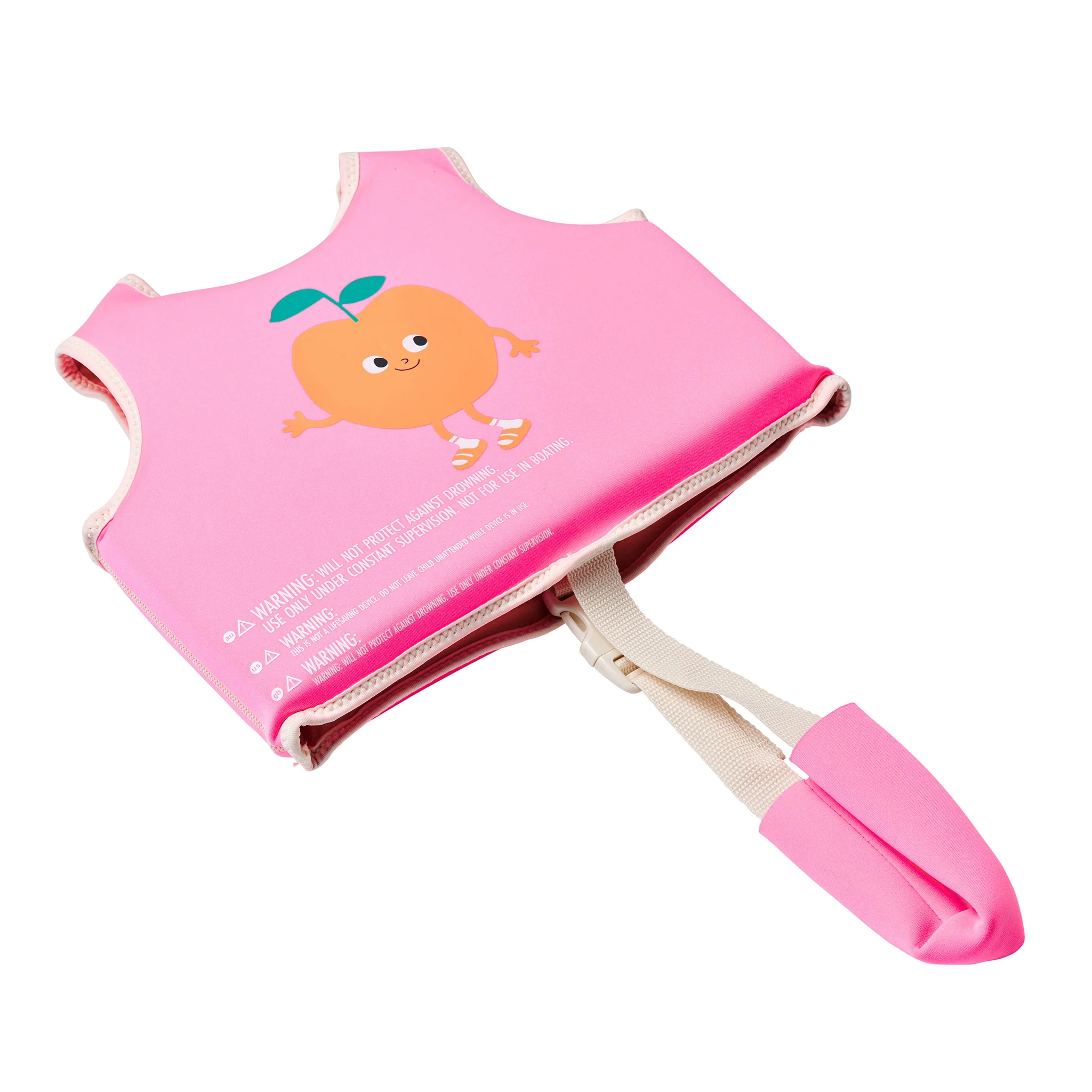 Kids Swim Vest 2-3 - Poppy the Peach Neon Pink - Image 8
