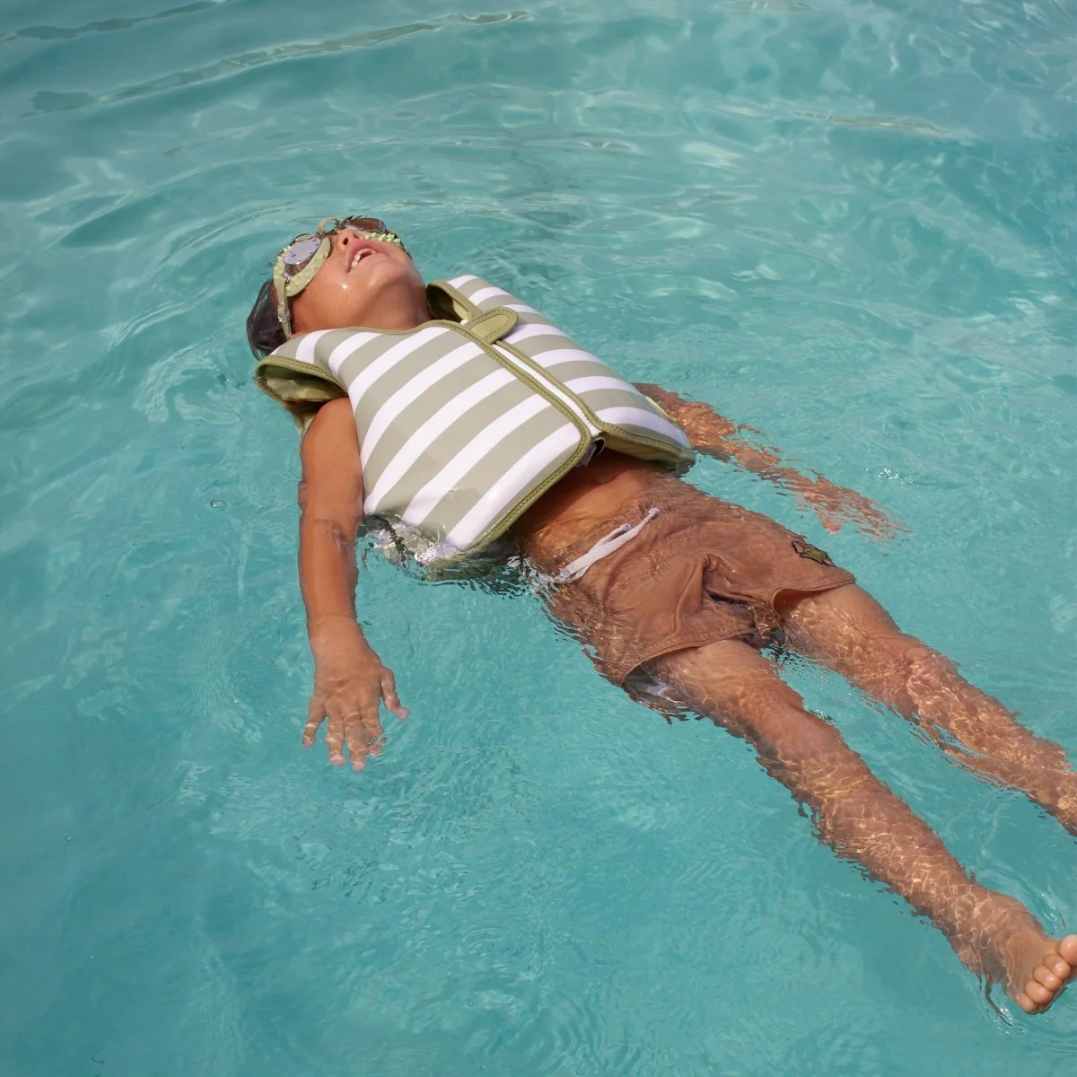 Kids Swim Vest 3-6 - Into the Wild Green Stripe - Image 4
