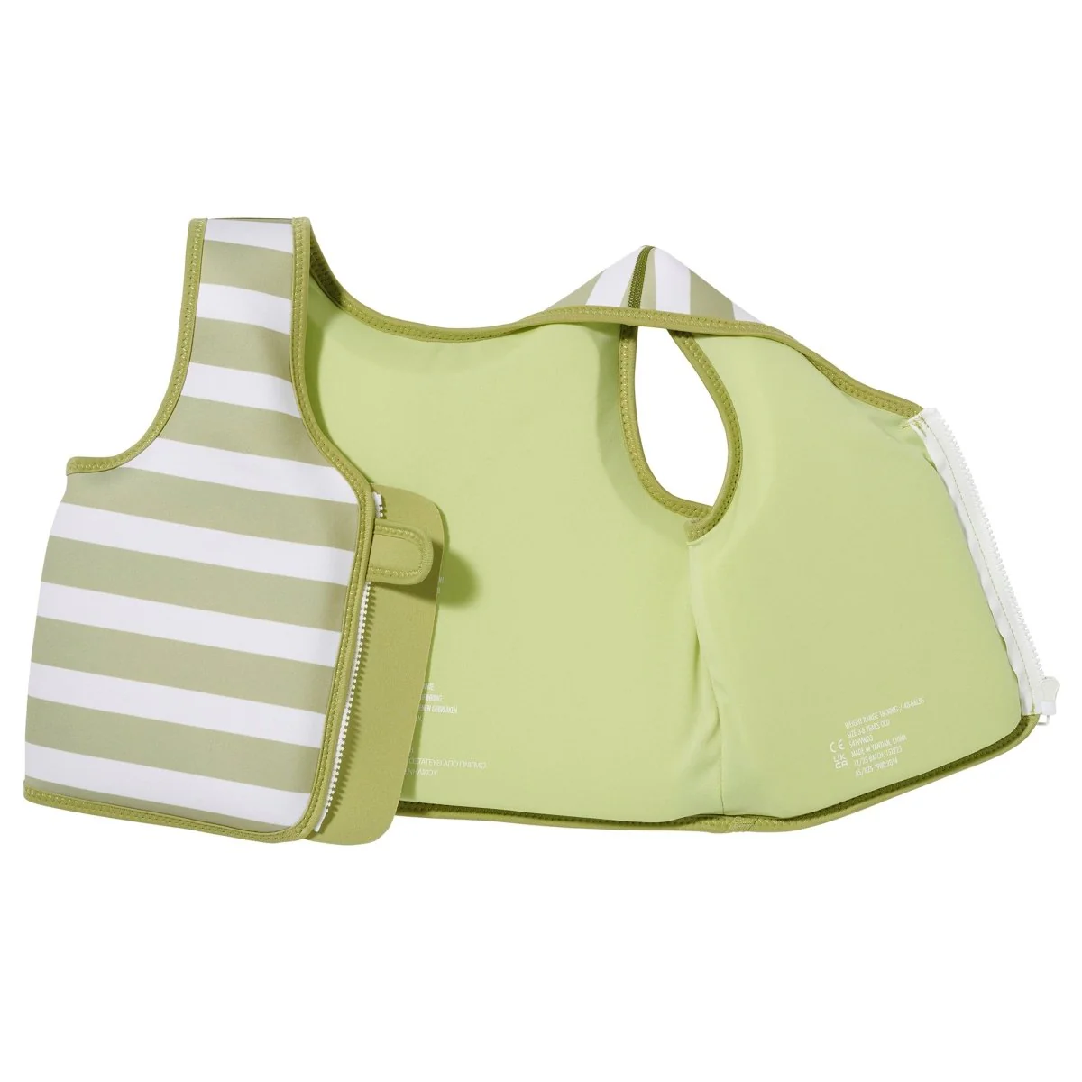 Kids Swim Vest 3-6 - Into the Wild Green Stripe - Image 6