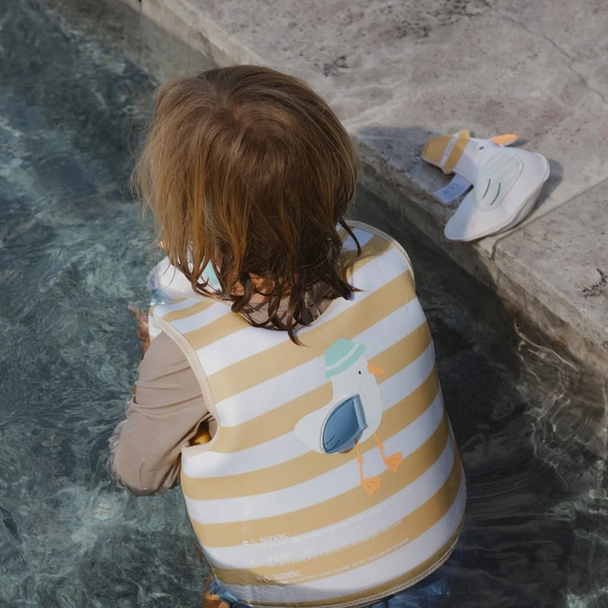 Kids Swim Vest 3-6 - Sammy the Seagull Yellow Stripe - Image 4