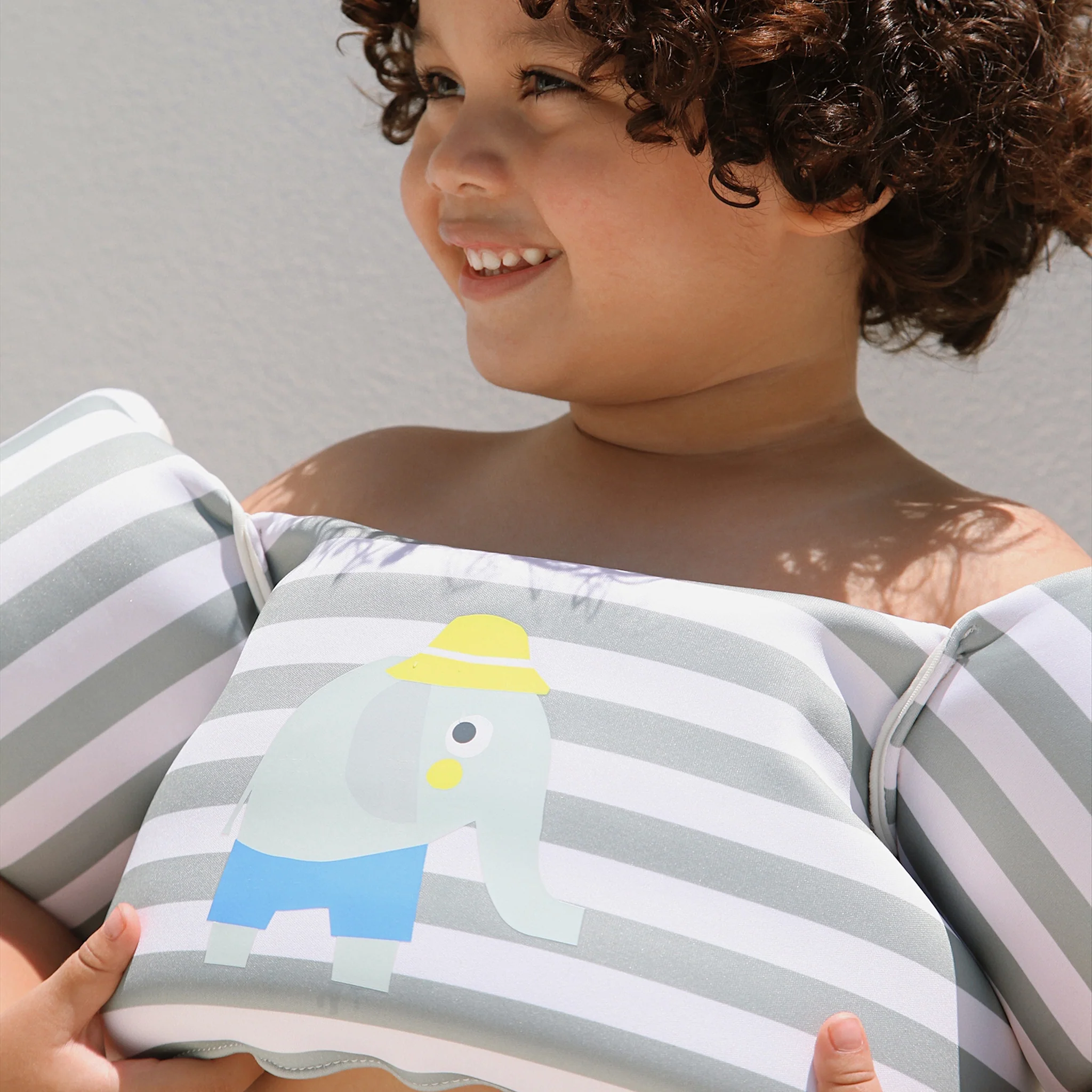 Floatie Jacket 3-6 - Eli the Elephant Green Stripe - Image 3