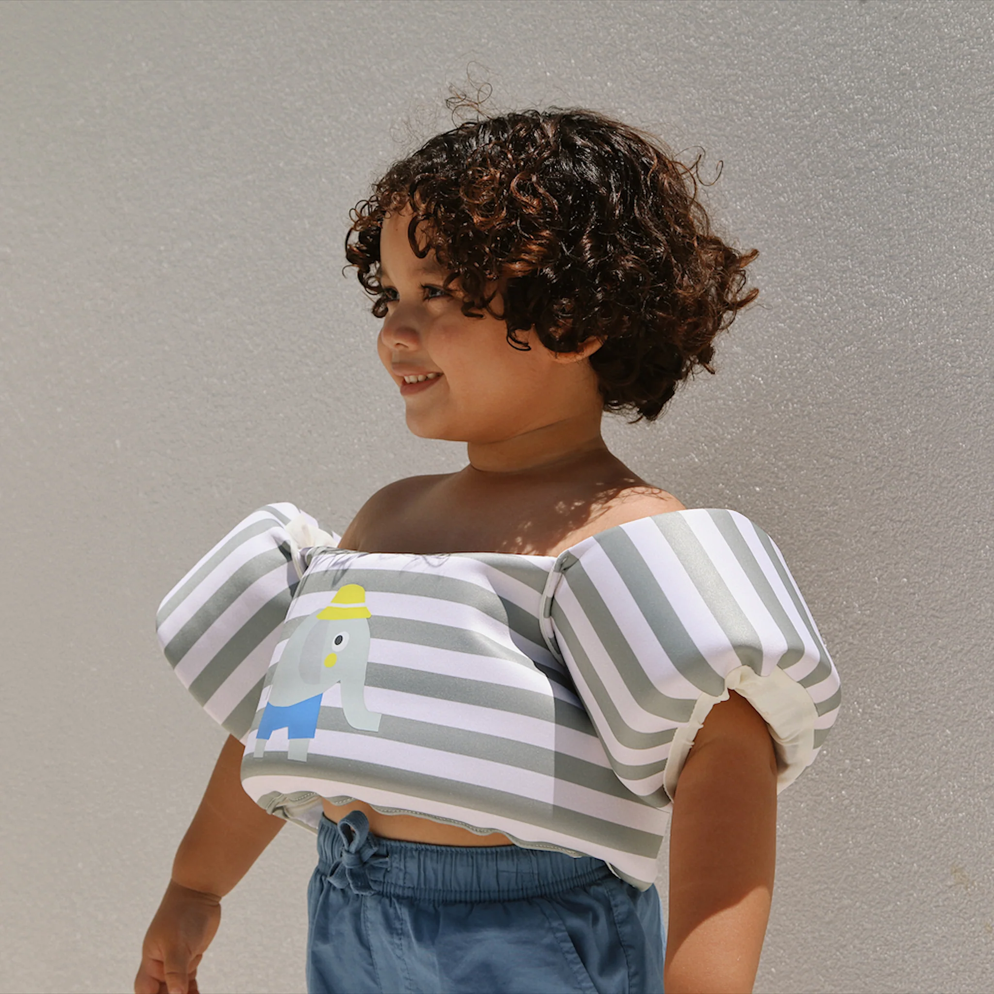 Floatie Jacket 3-6 - Eli the Elephant Green Stripe - Image 5