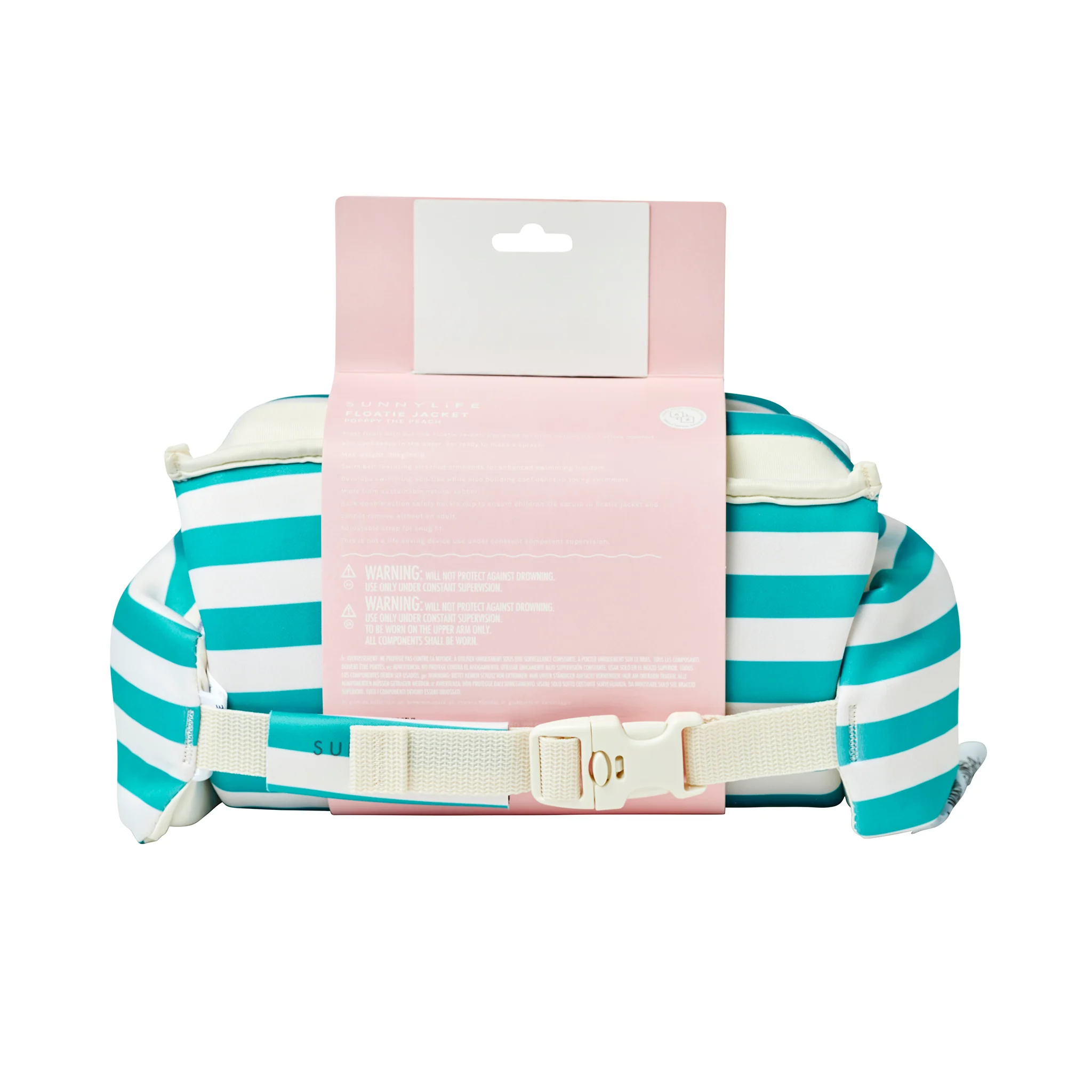 Floatie Jacket 3-6 - Poppy the Peach Green Stripe - Image 10
