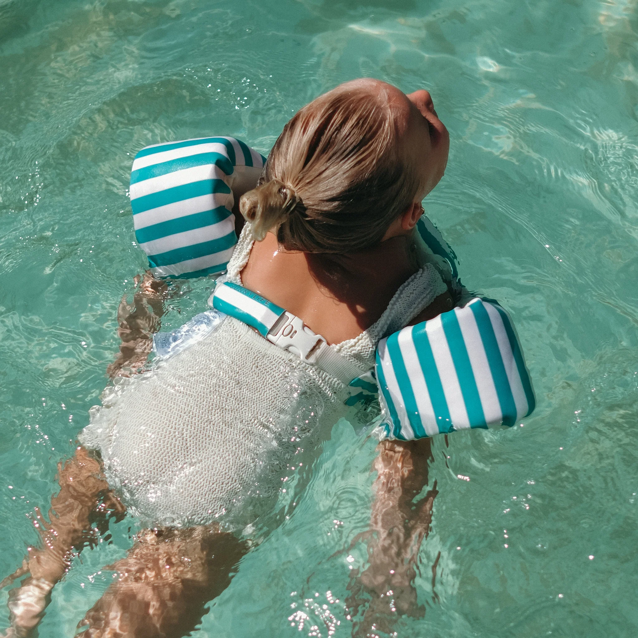 Floatie Jacket 3-6 - Poppy the Peach Green Stripe - Image 3