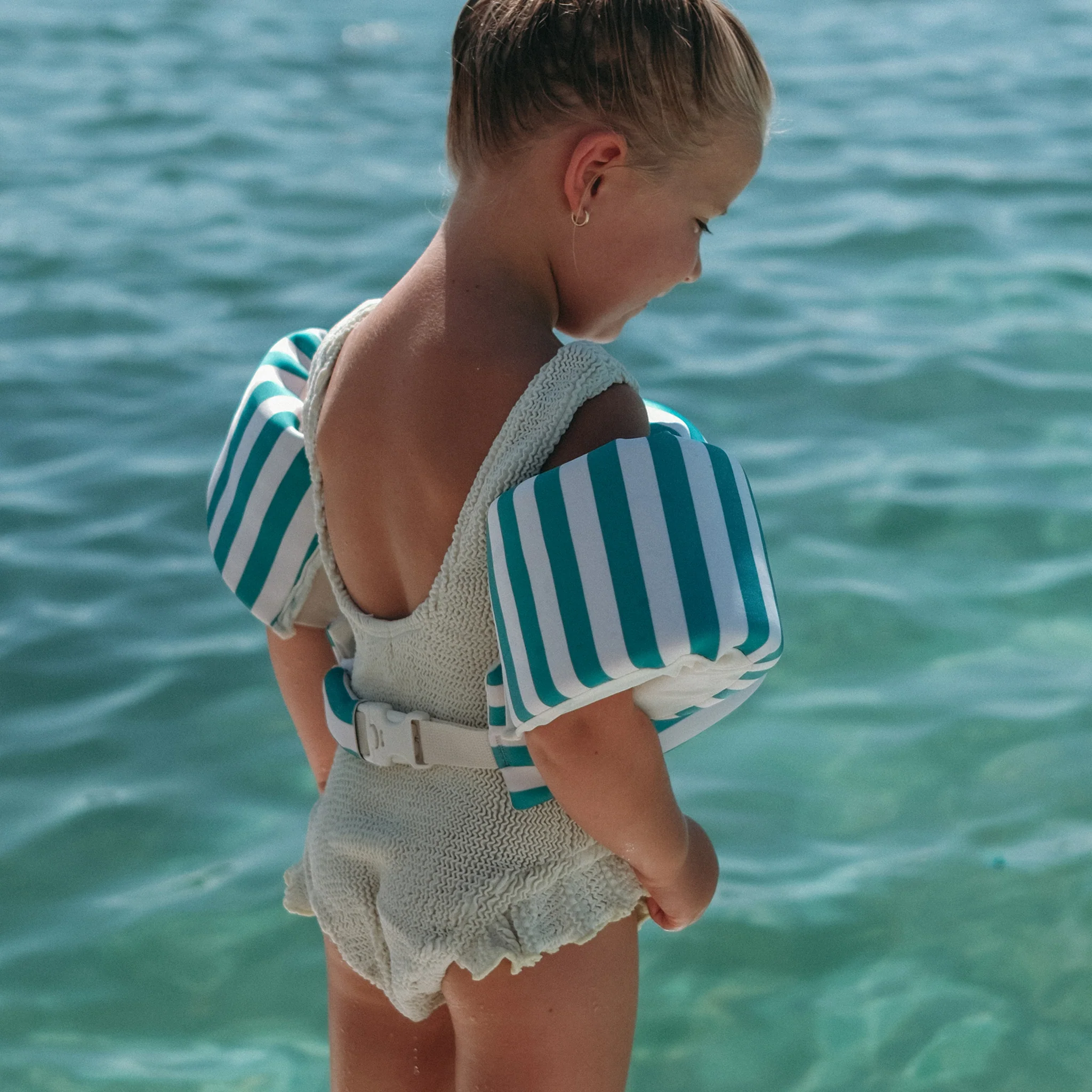 Floatie Jacket 3-6 - Poppy the Peach Green Stripe - Image 4