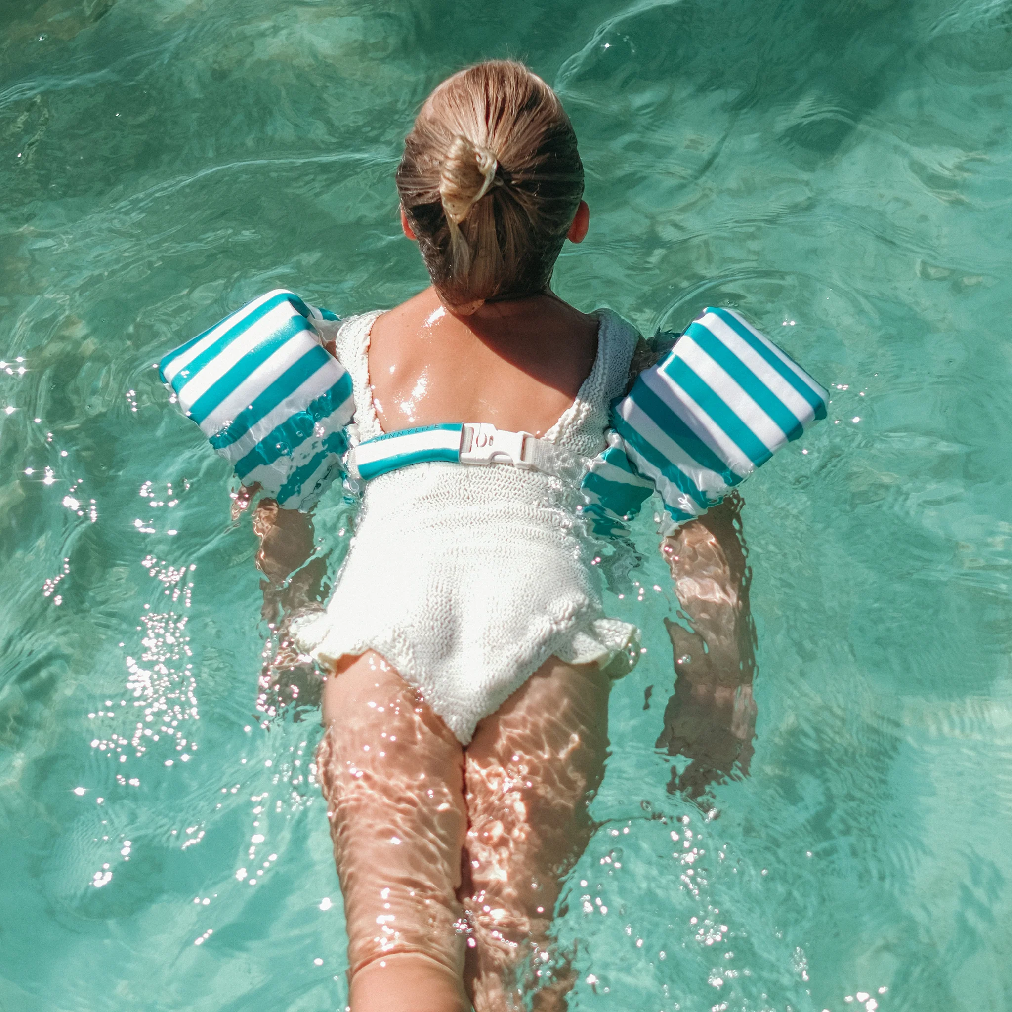 Floatie Jacket 3-6 - Poppy the Peach Green Stripe - Image 5