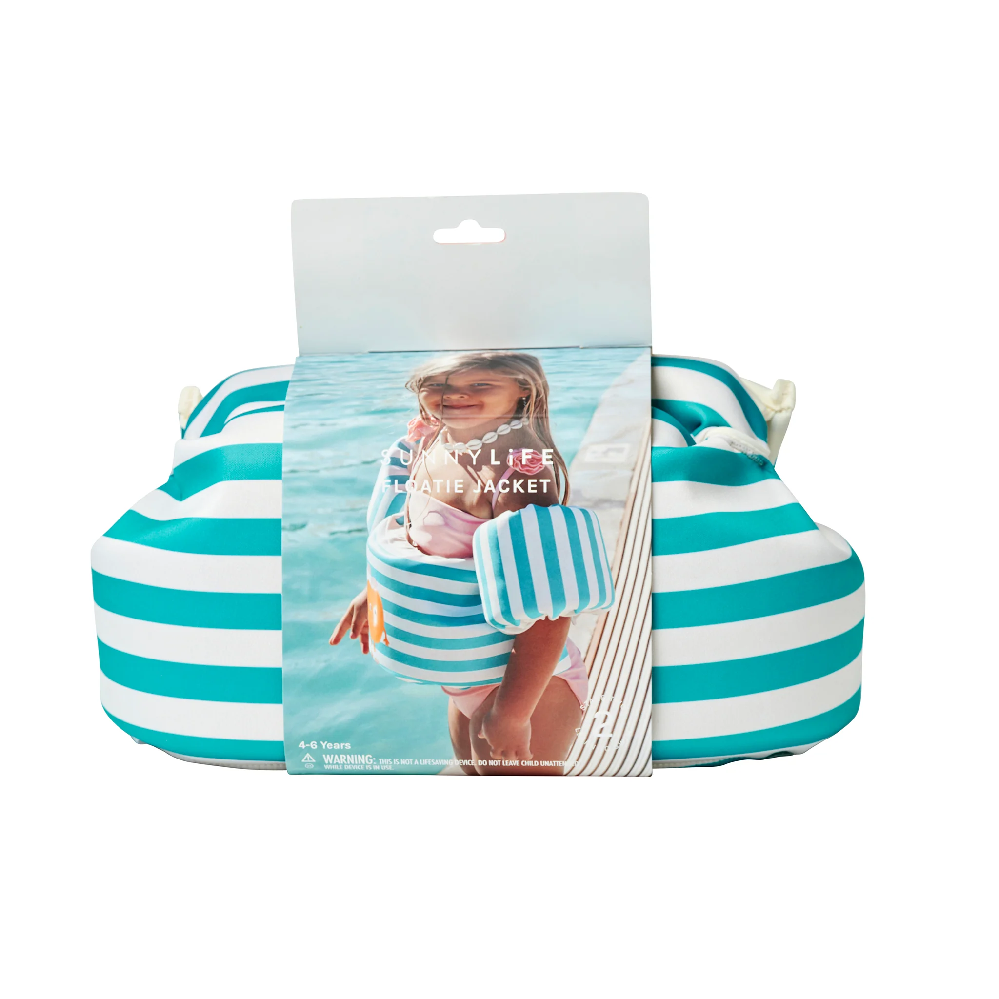Floatie Jacket 3-6 - Poppy the Peach Green Stripe - Image 9