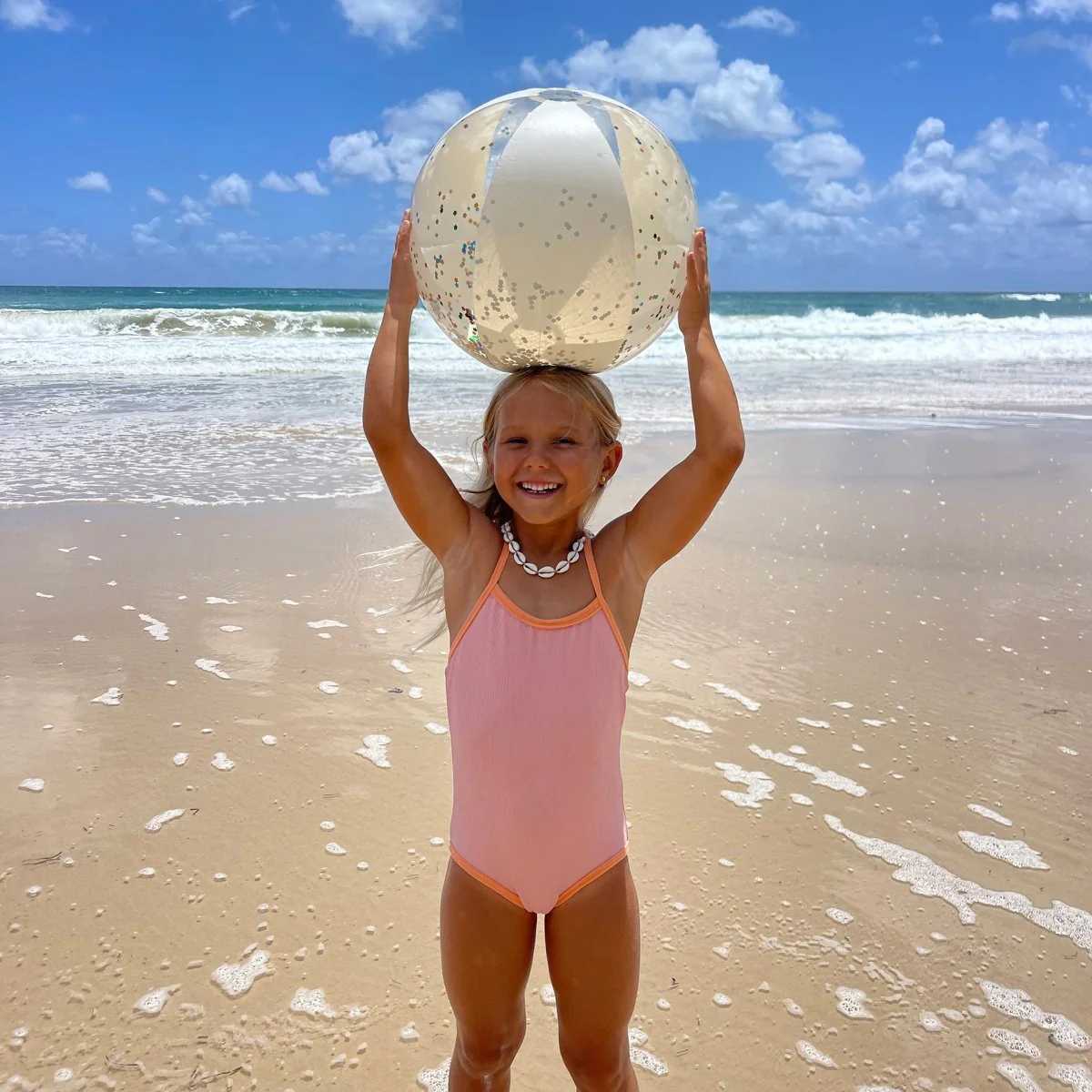 Inflatable Beach Ball - Cotton Candy Glitter - Image 5