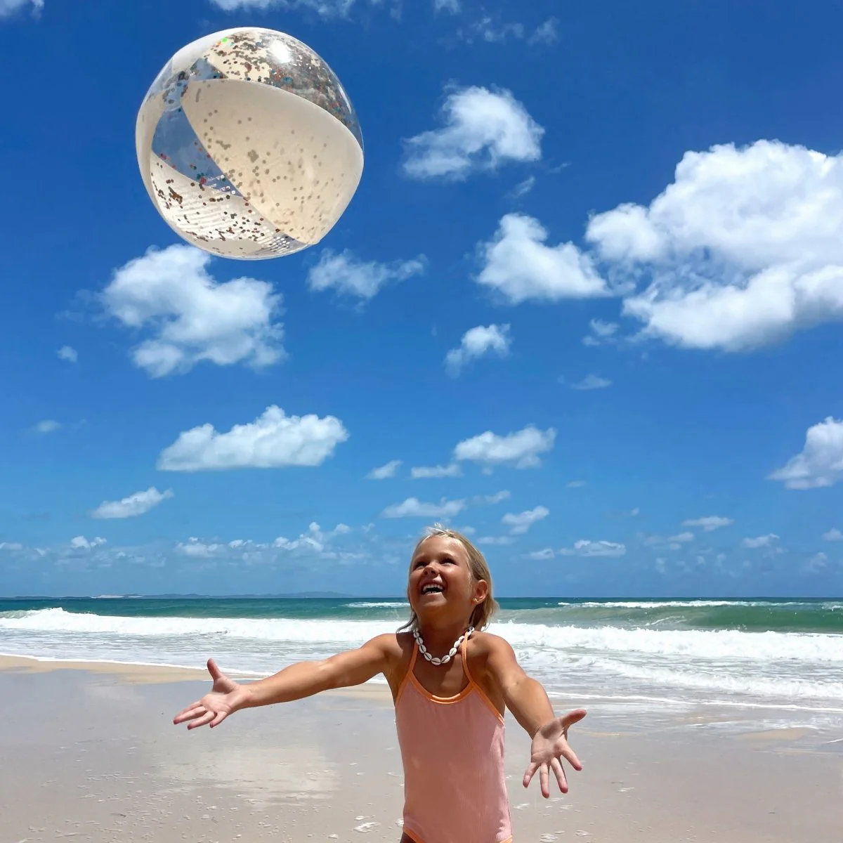 Inflatable Beach Ball - Cotton Candy Glitter - Image 6