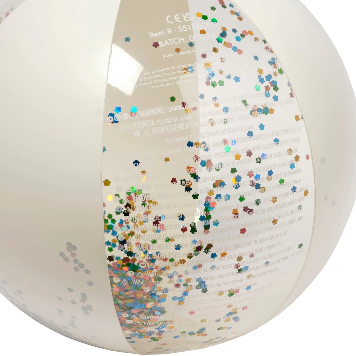 Inflatable Beach Ball - Cotton Candy Glitter - Image 7