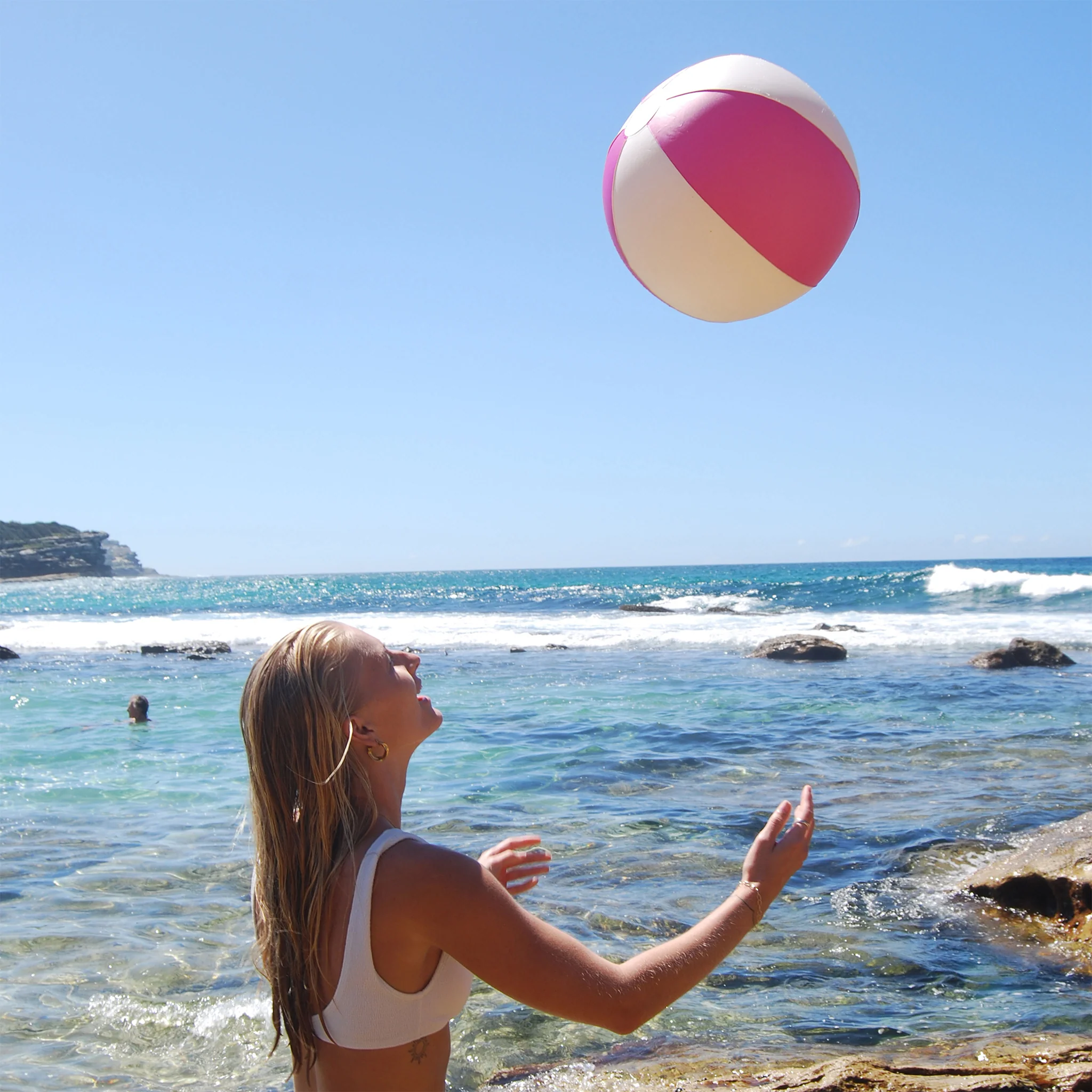 Inflatable Beach Ball - Pool Party Magenta - Image 4