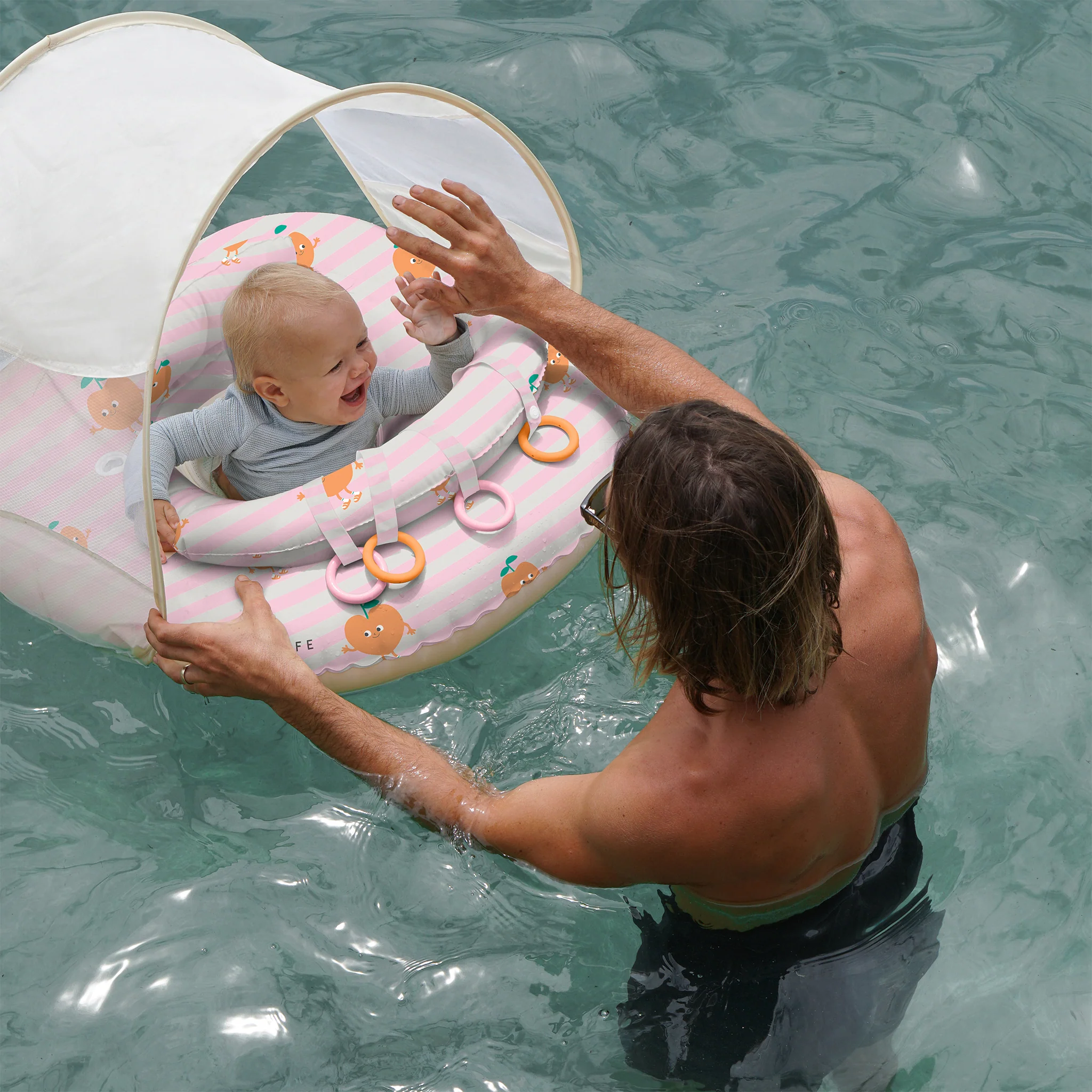 Interactive Baby Float - Poppy the Peach Pink Stripe - Image 4