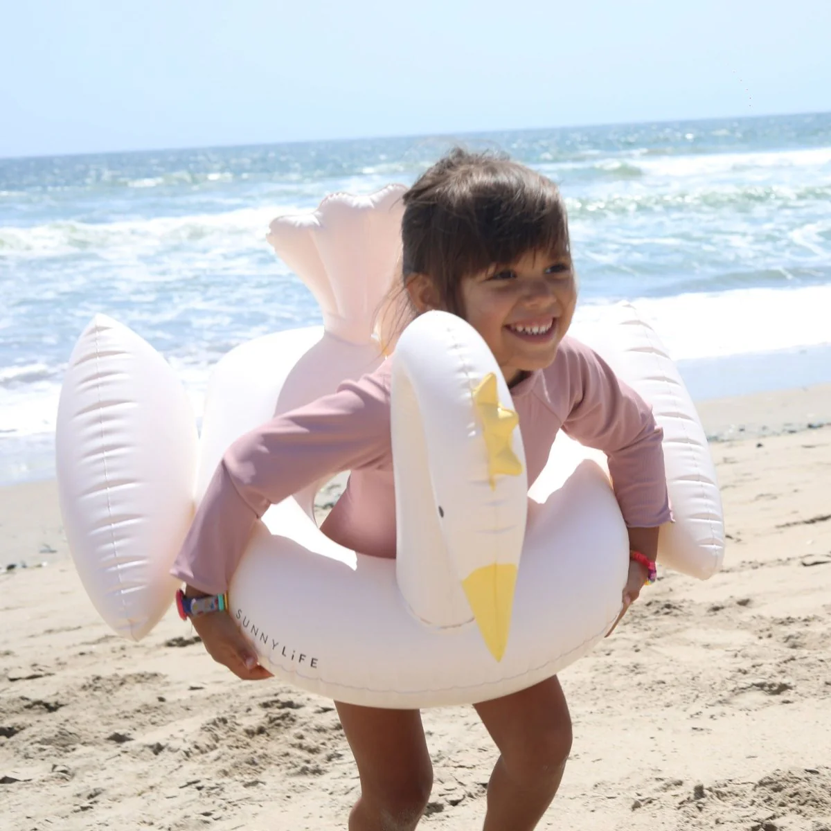 Kids Tube Pool Ring - Princess Swan Cream - Image 3