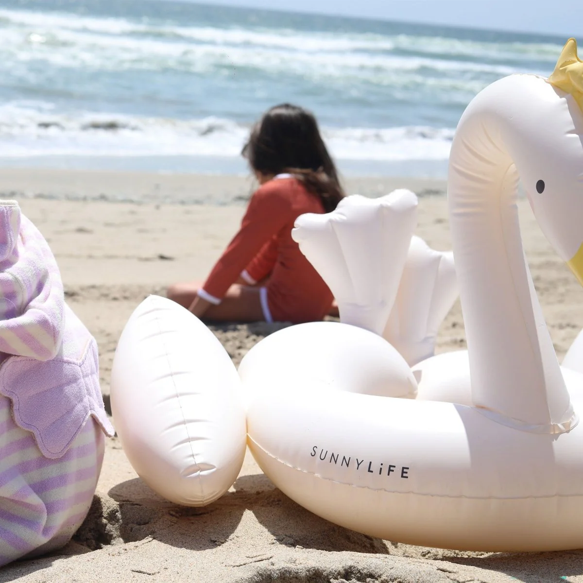 Kids Tube Pool Ring - Princess Swan Cream - Image 4