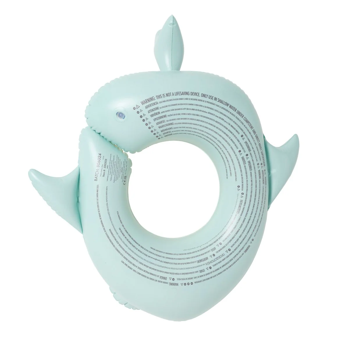 Kids Tube Pool Ring - Salty the Shark Blue - Image 8