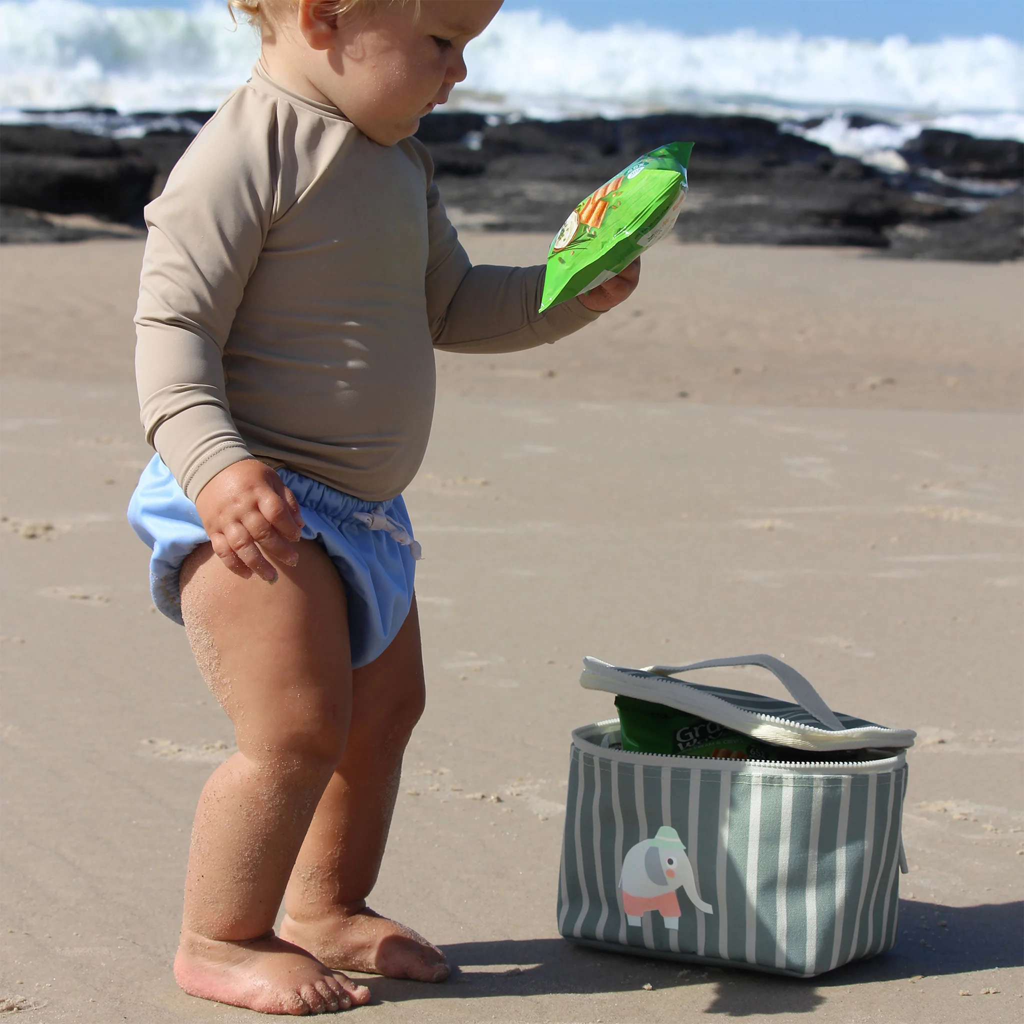 Kids Lunch Bag - Eli the Elephant Green - Image 4