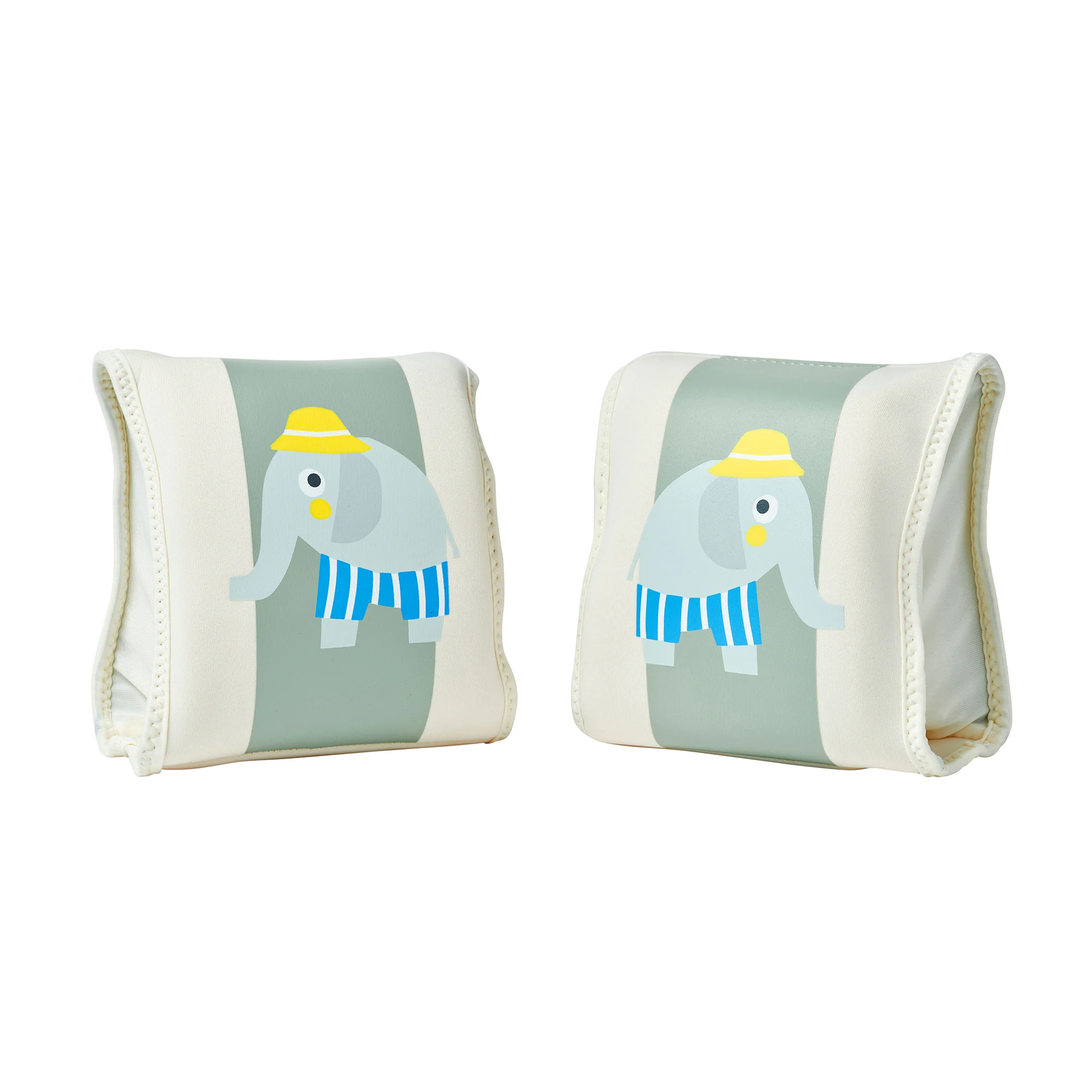 Kids Neoprene Arm Bands - Eli the Elephant Green Stripe - Image 5