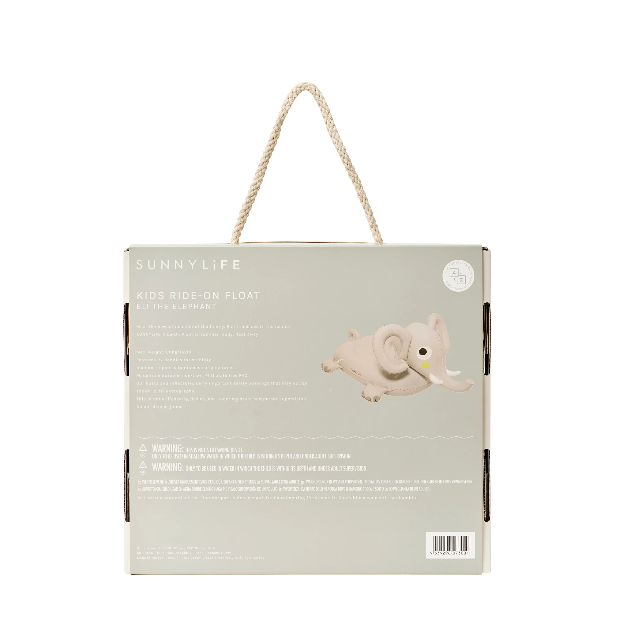 Kids Ride-On Float - Eli the Elephant Grey - Image 12