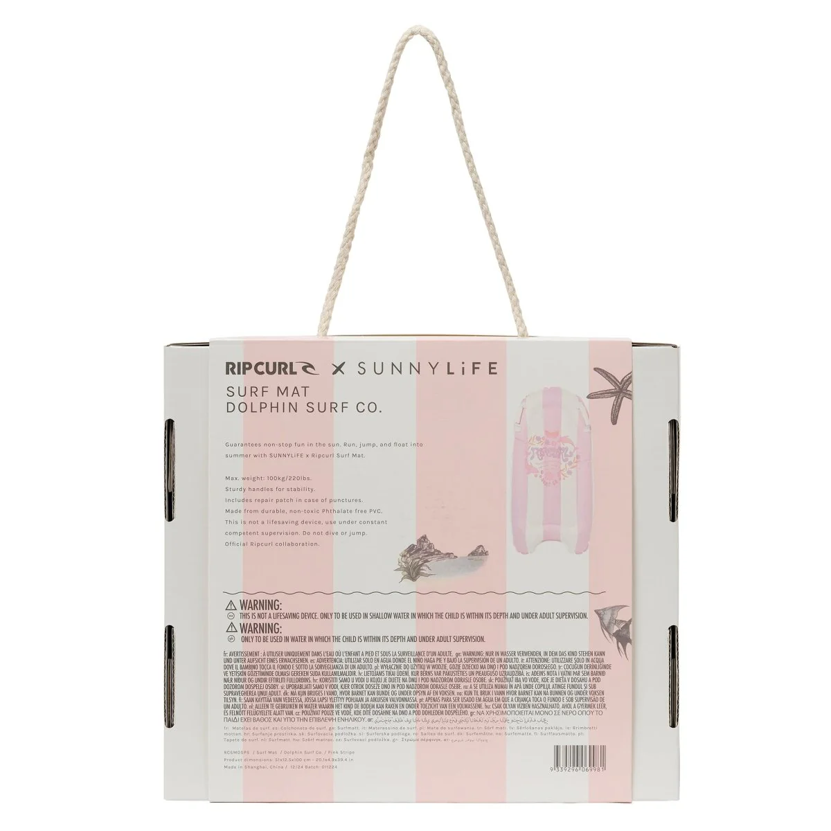 Kids Surf Mat - Dolphin Surf Co Pink Stripe - Image 15