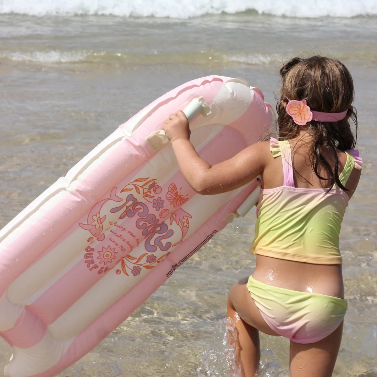 Kids Surf Mat - Dolphin Surf Co Pink Stripe - Image 7