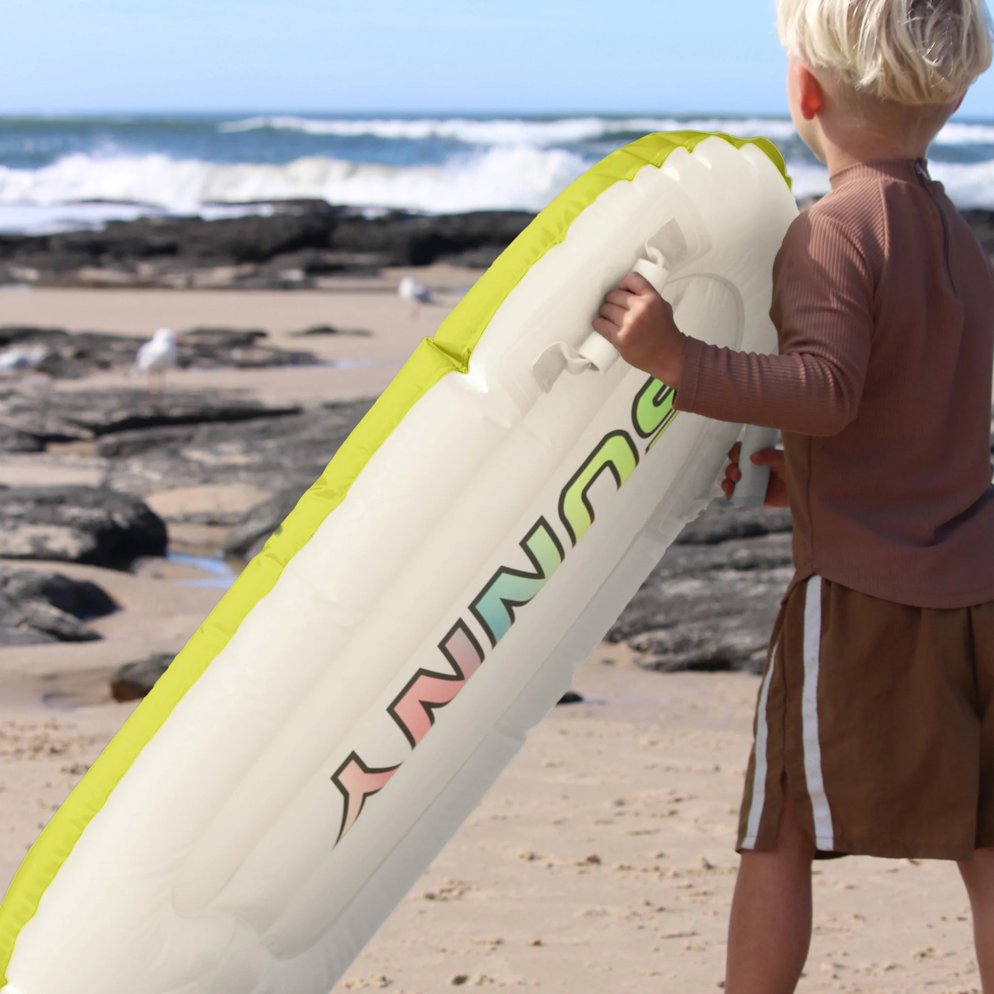 Kids Surf Mat - Cream and Yellow - Image 3