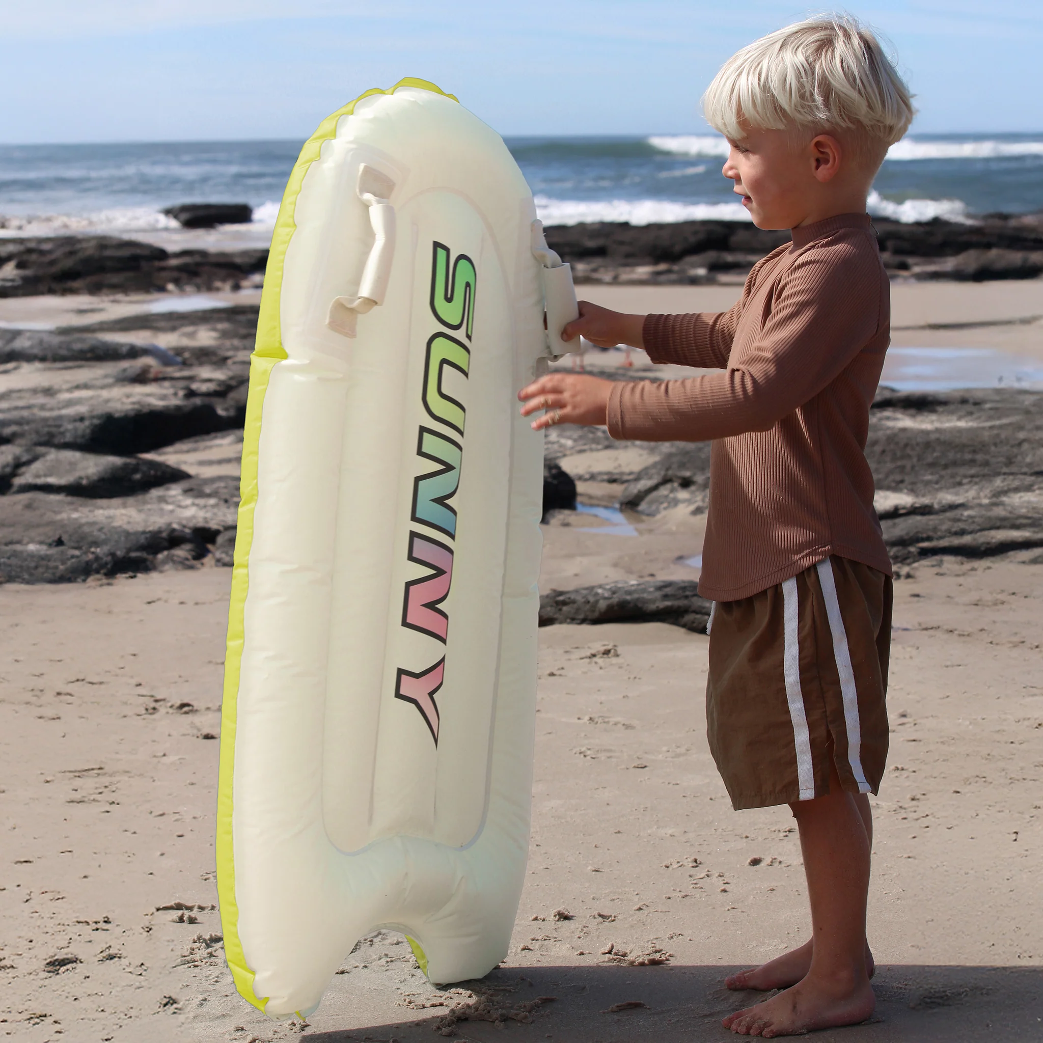 Kids Surf Mat - Cream and Yellow - Image 4