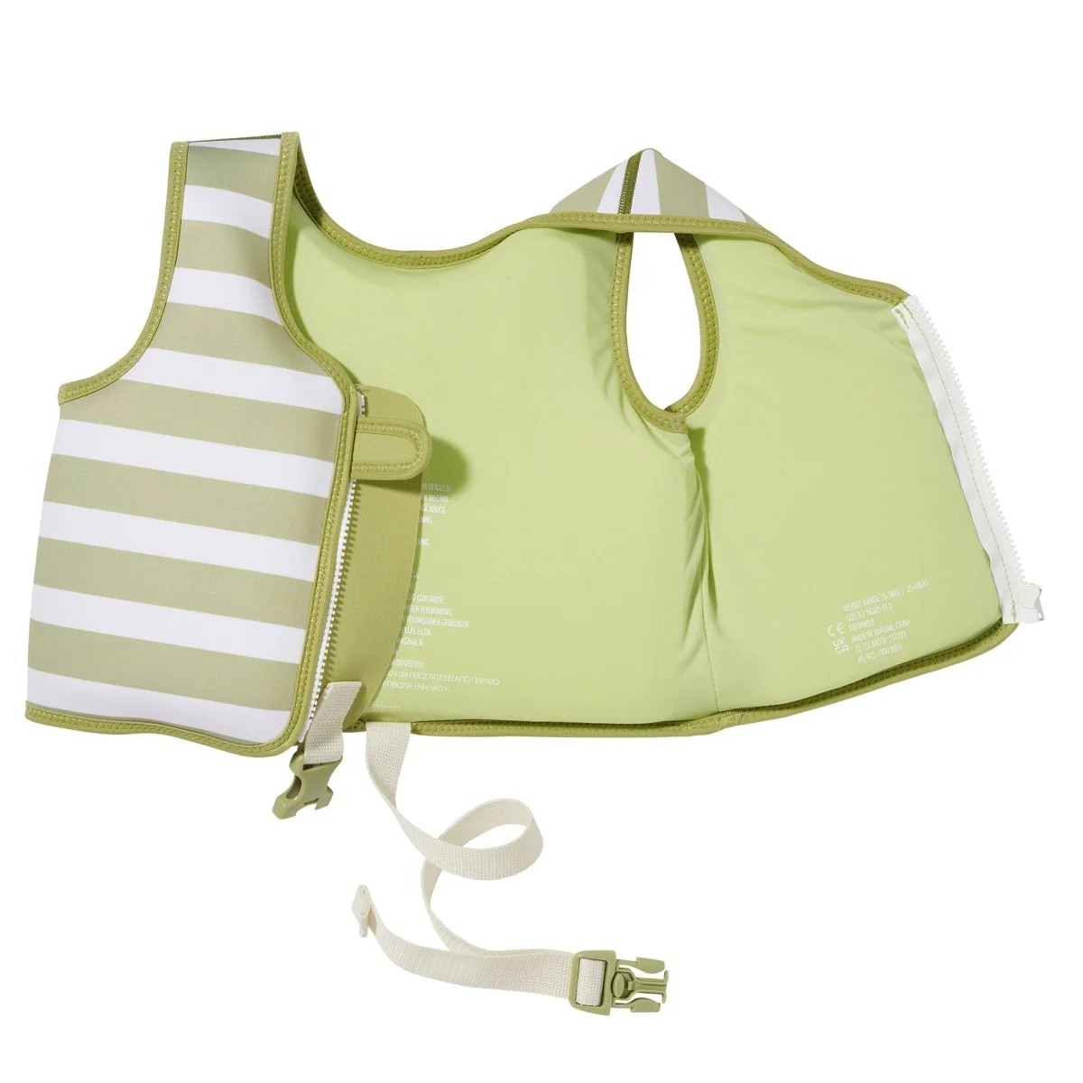 Kids Swim Vest 2-3 - Into the Wild Green Stripe - Image 8
