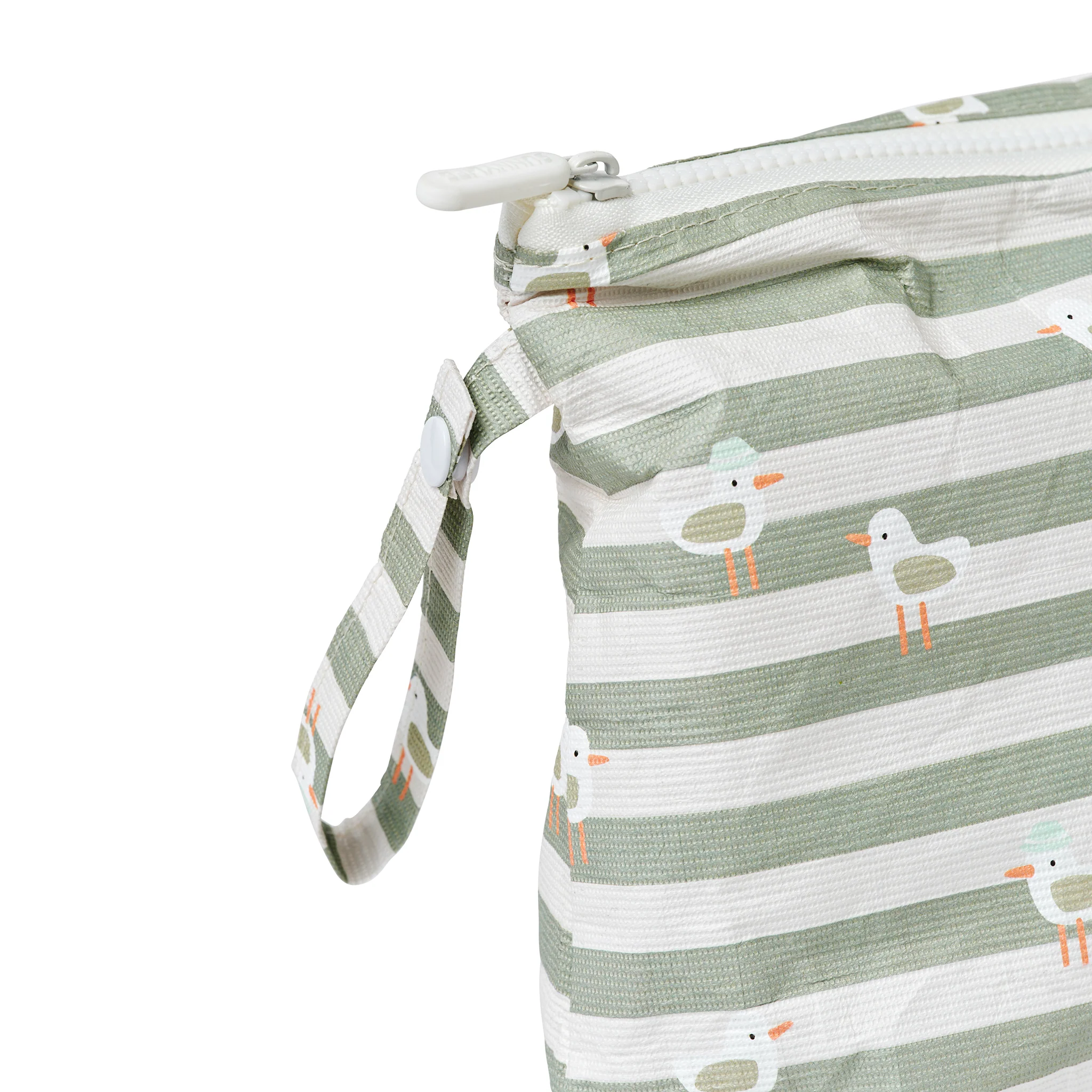 Kids Wet Bag - Sammy the Seagull Green Stripe - Image 4