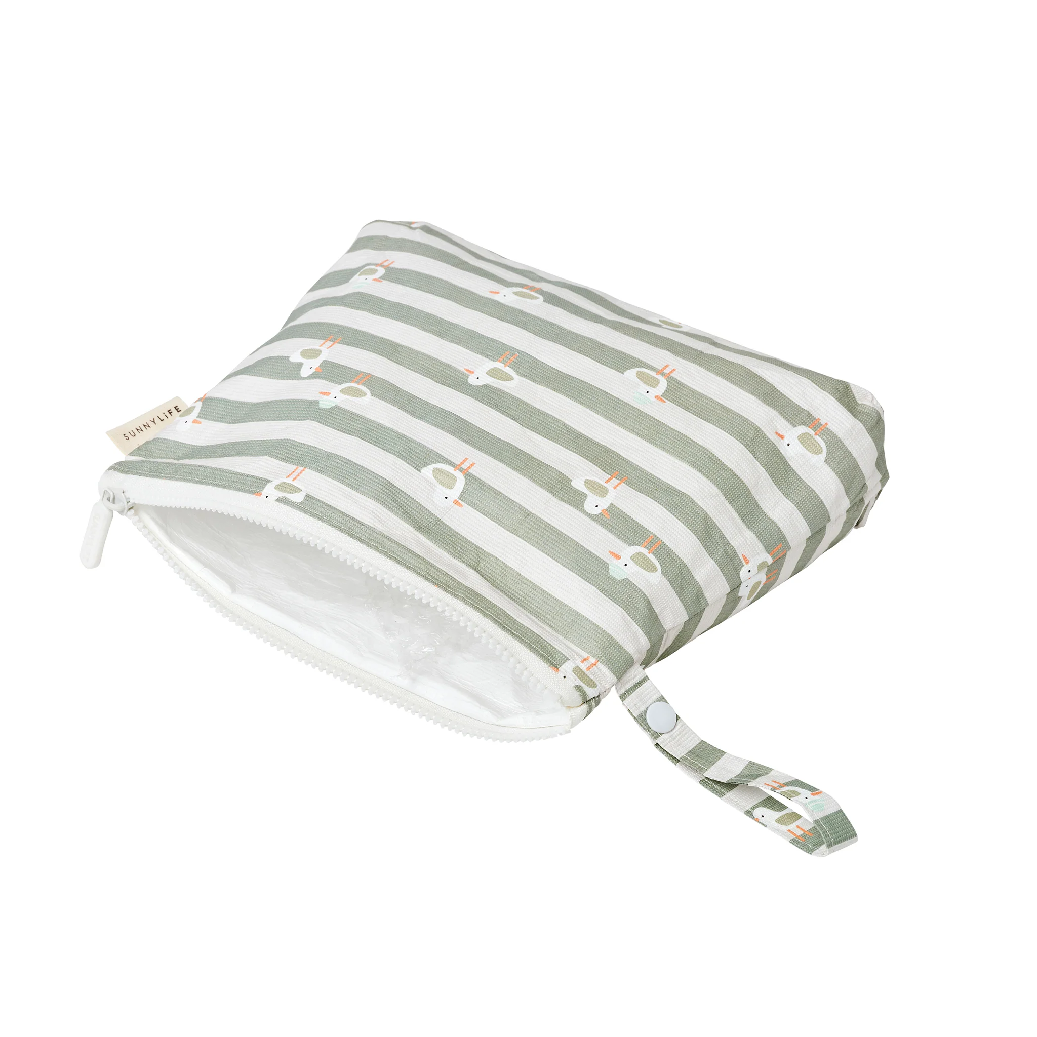 Kids Wet Bag - Sammy the Seagull Green Stripe - Image 5