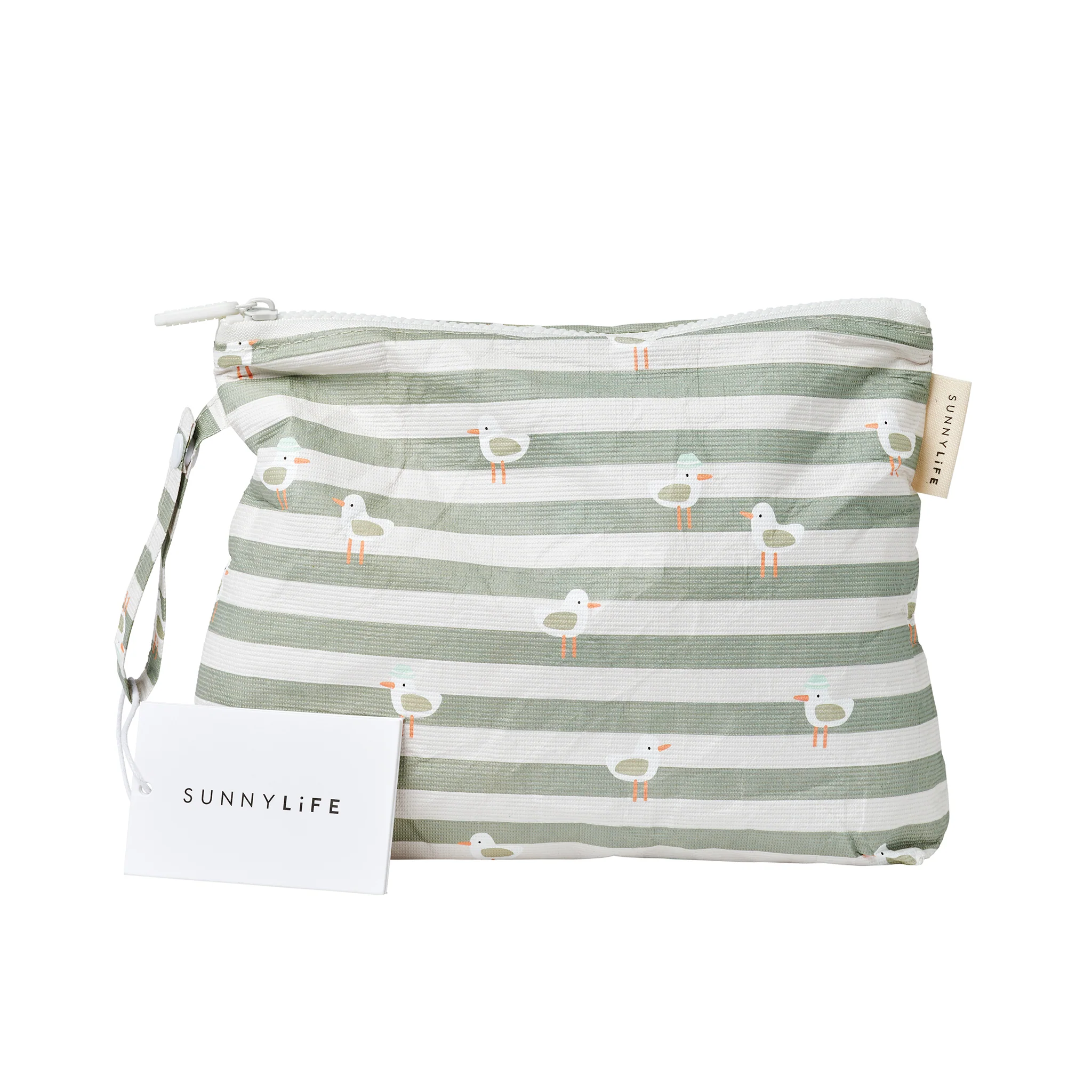 Kids Wet Bag - Sammy the Seagull Green Stripe - Image 8
