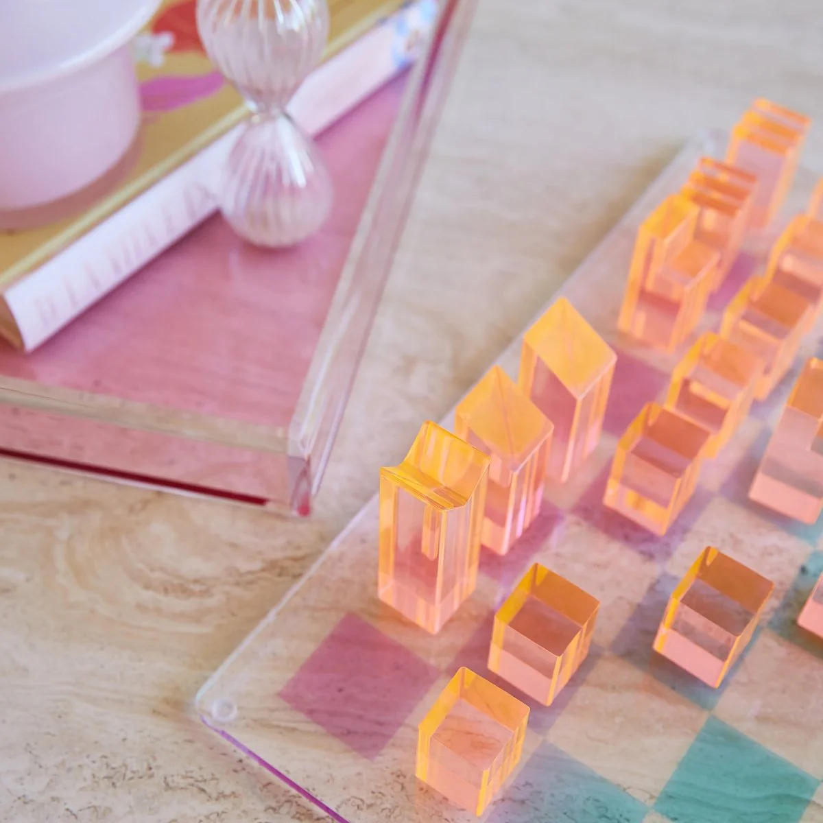 Lucite Chess & Checkers - Ombre - Image 3