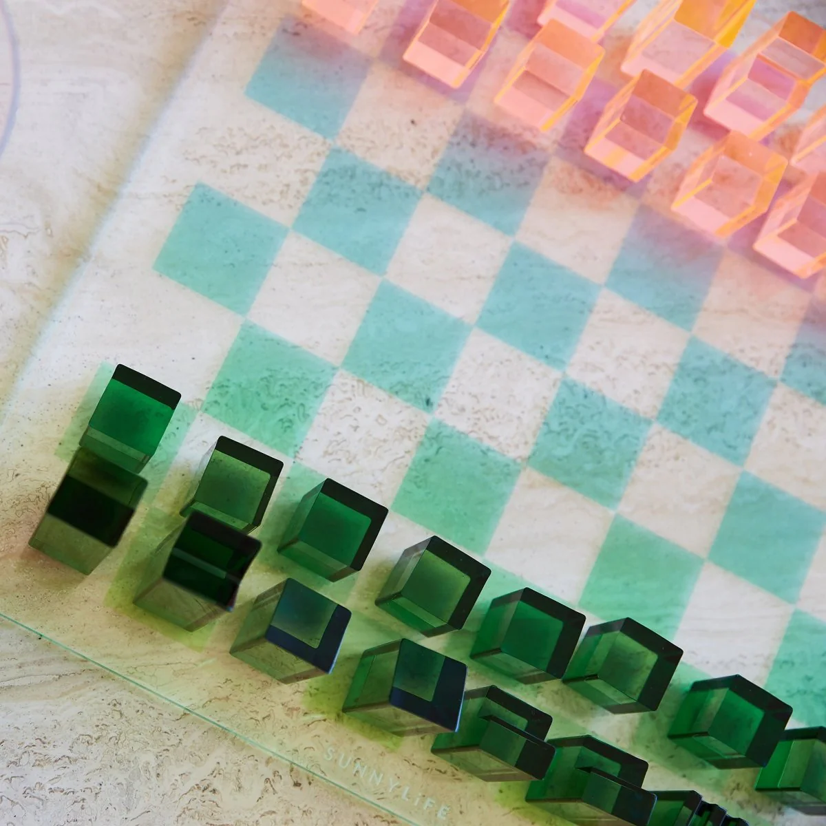 Lucite Chess & Checkers - Ombre - Image 8