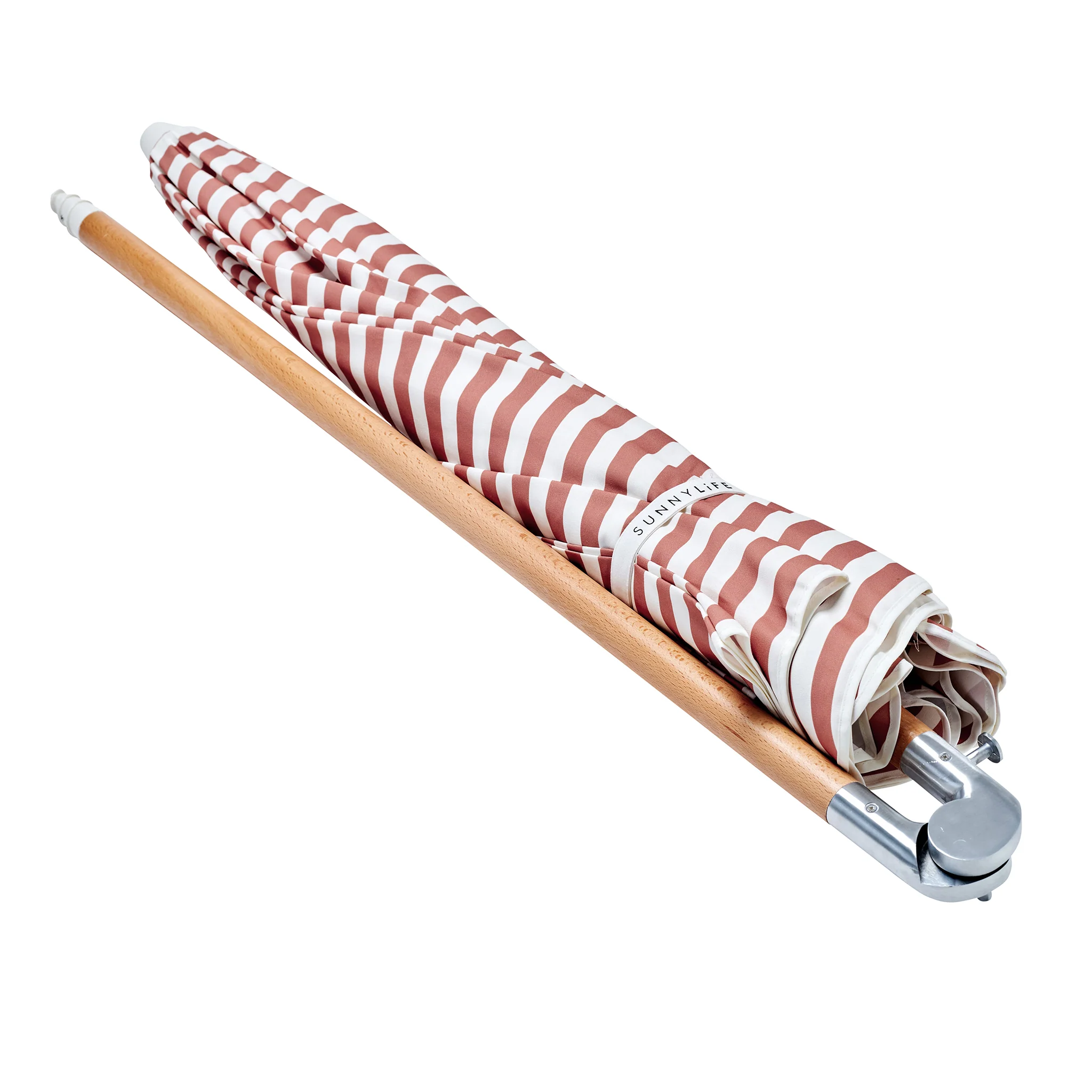 Luxe Beach Umbrella - Tierra Clay Stripe - Image 6