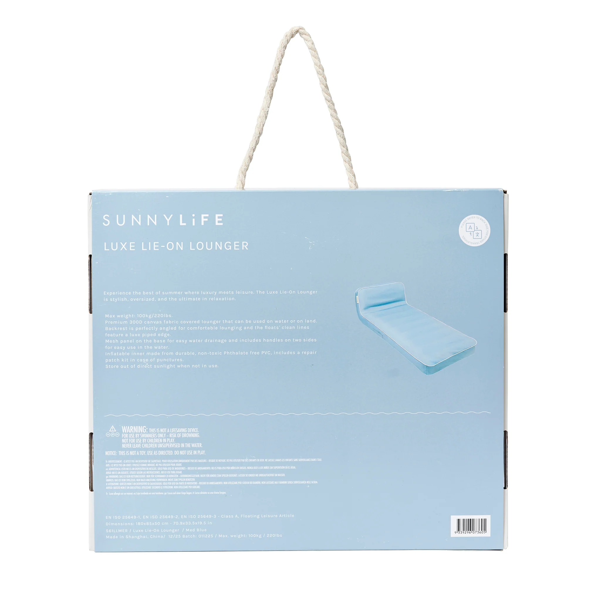 Luxe Lie-On Lounger - La Mer Med Blue - Image 9