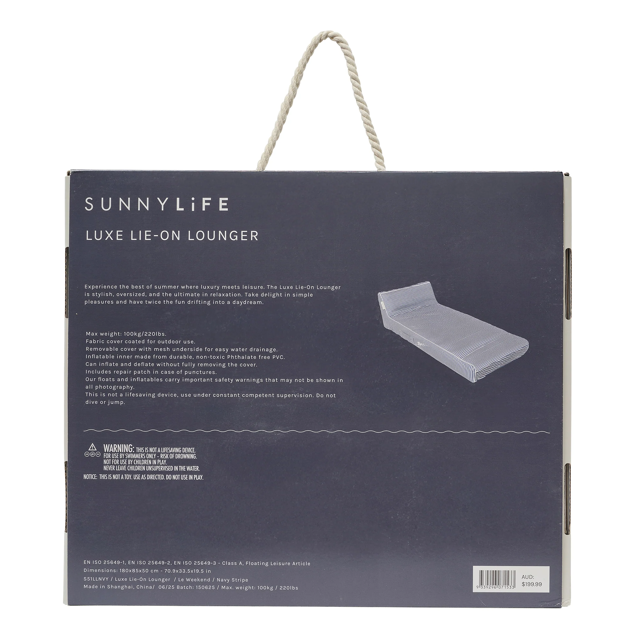 Luxe Lie-On Lounger - Le Weekend Navy - Image 11