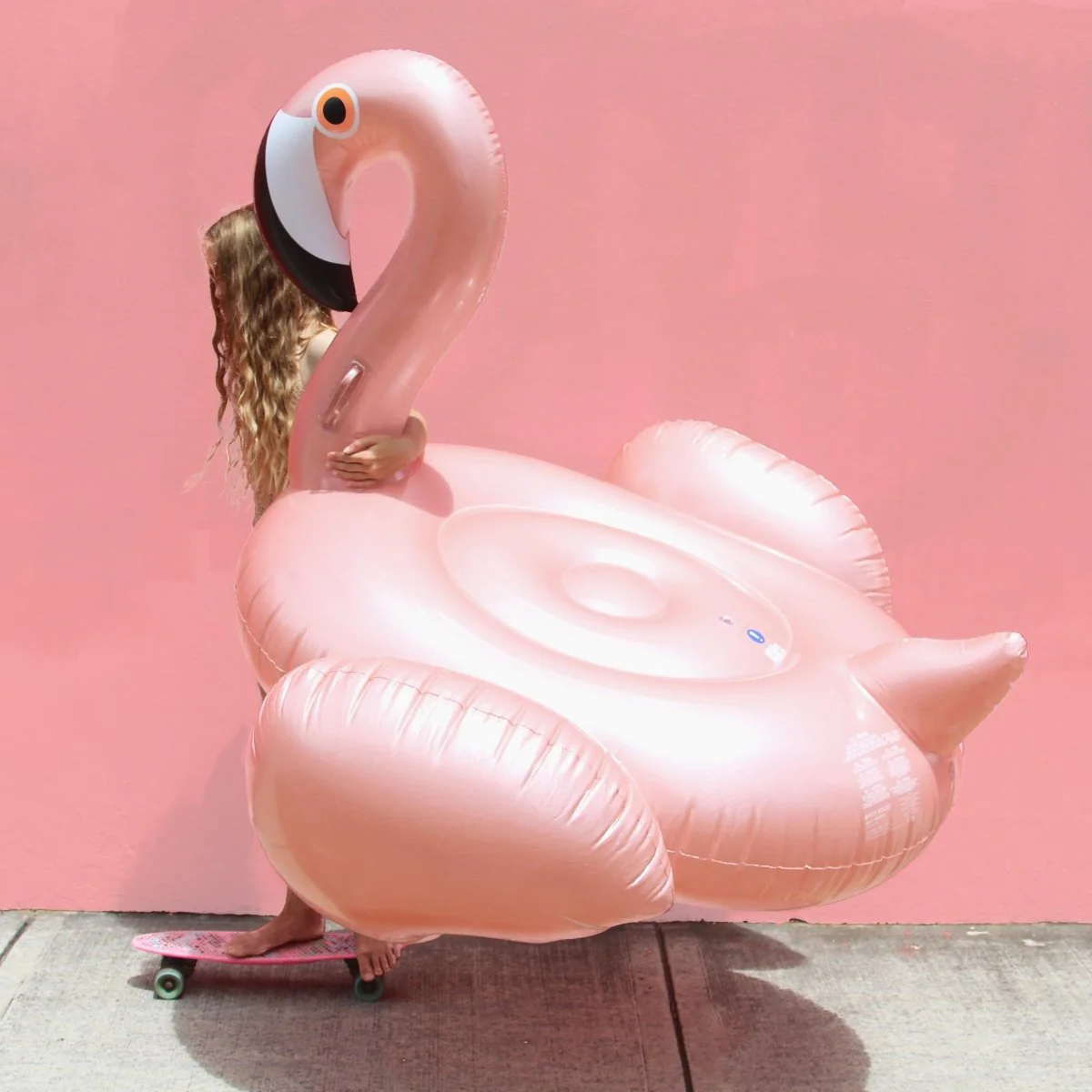 Luxe Ride-On Flamingo Float - Rose Gold - Image 6