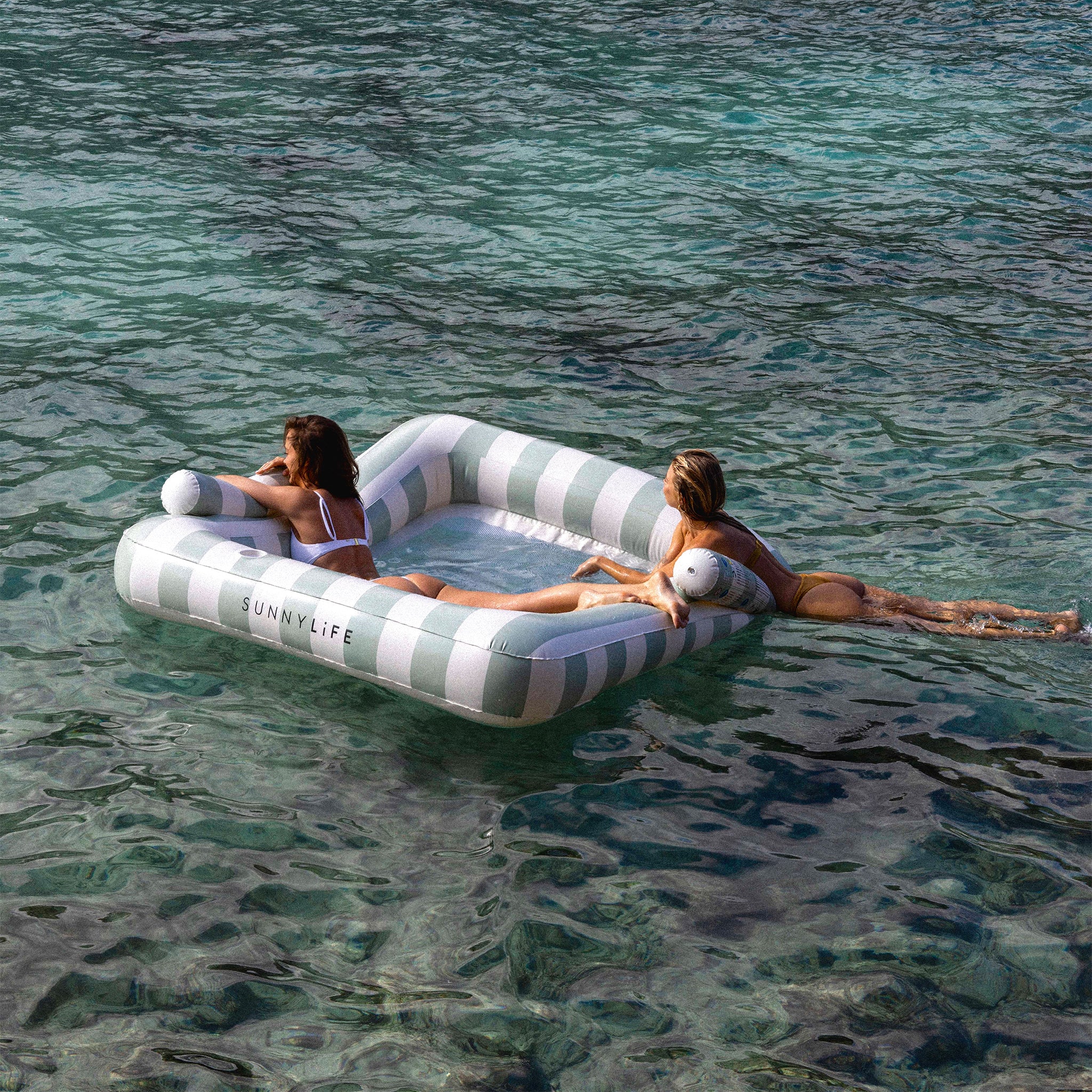 Luxe Twin Hammock Float - The Vacay Olive Stripe - Image 3